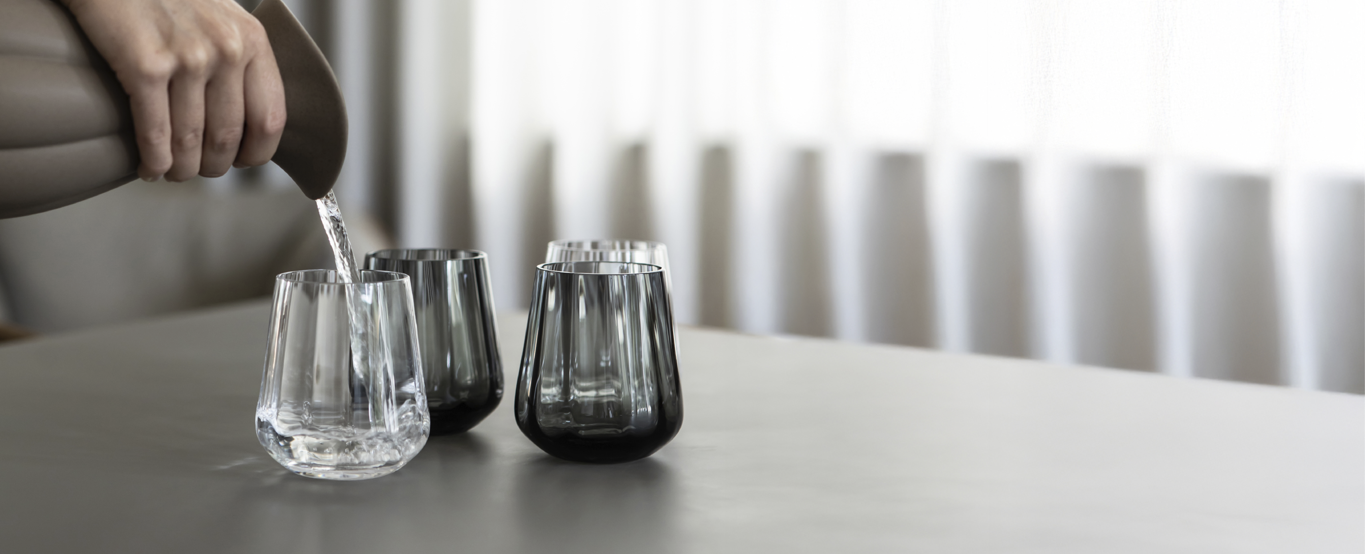 Gennemsigtige/klare drikkeglas/vandglas