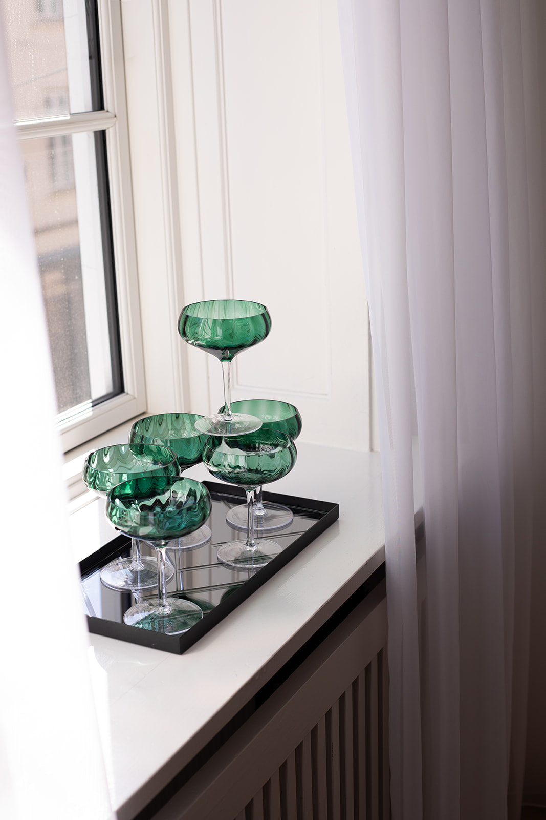 Shop looket - 6 stk. Meadow grøn cocktailglas