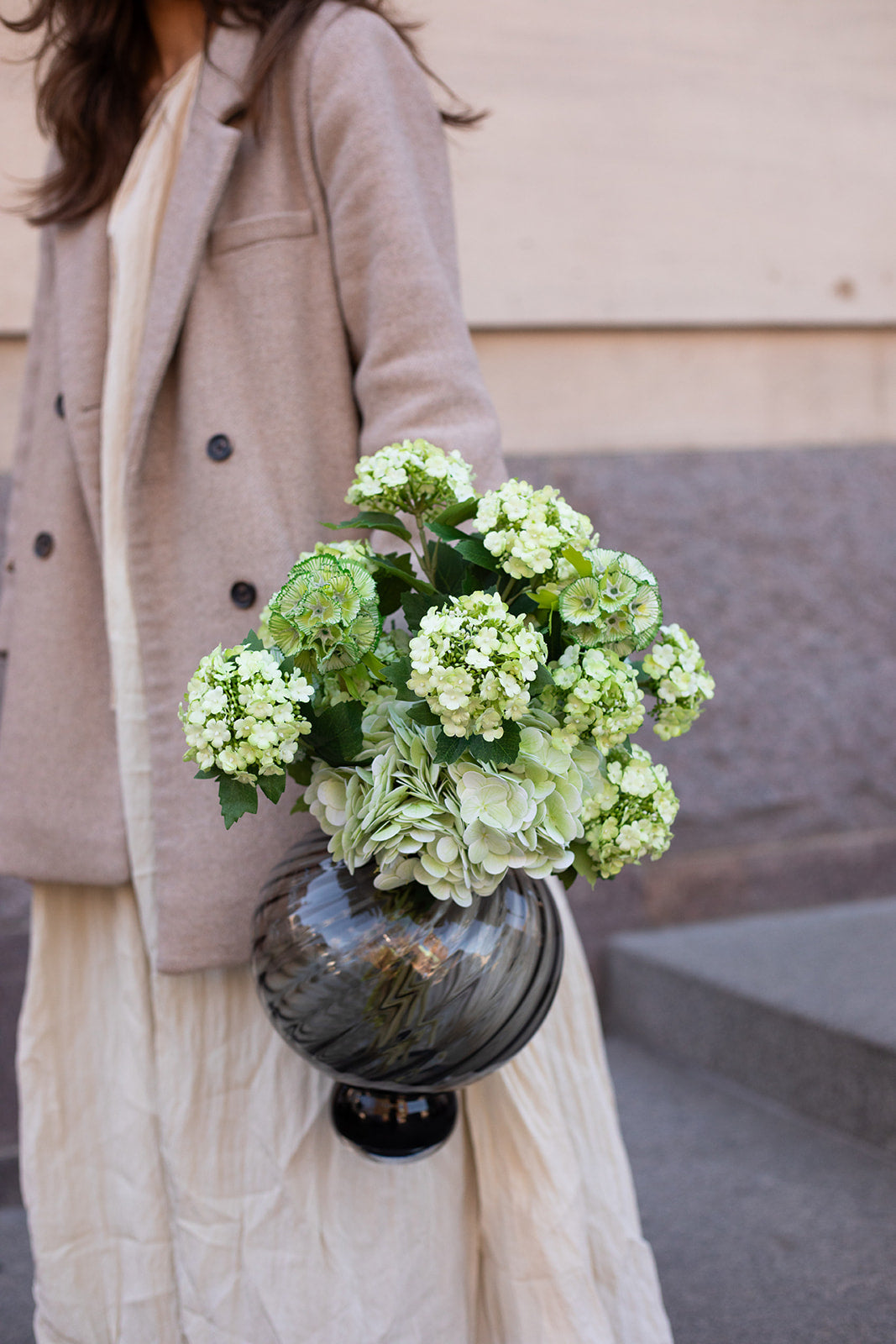 Hortensia Kunstig Blomst - Lysegrøn | Stor