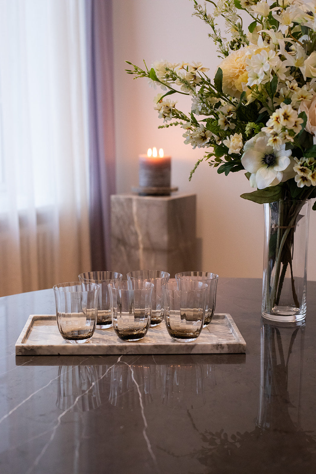 Lina Drikkeglas - Smokey brown I Pakke med 6 stk.
