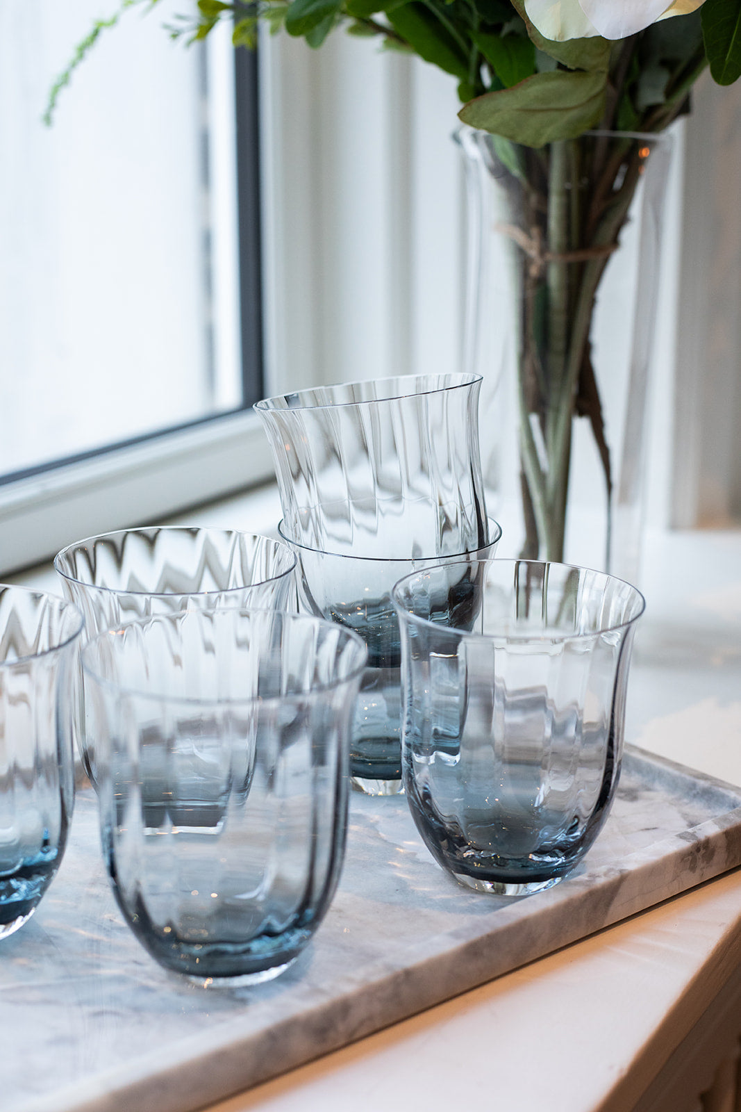 Lina Drikkeglas - Petrol blue