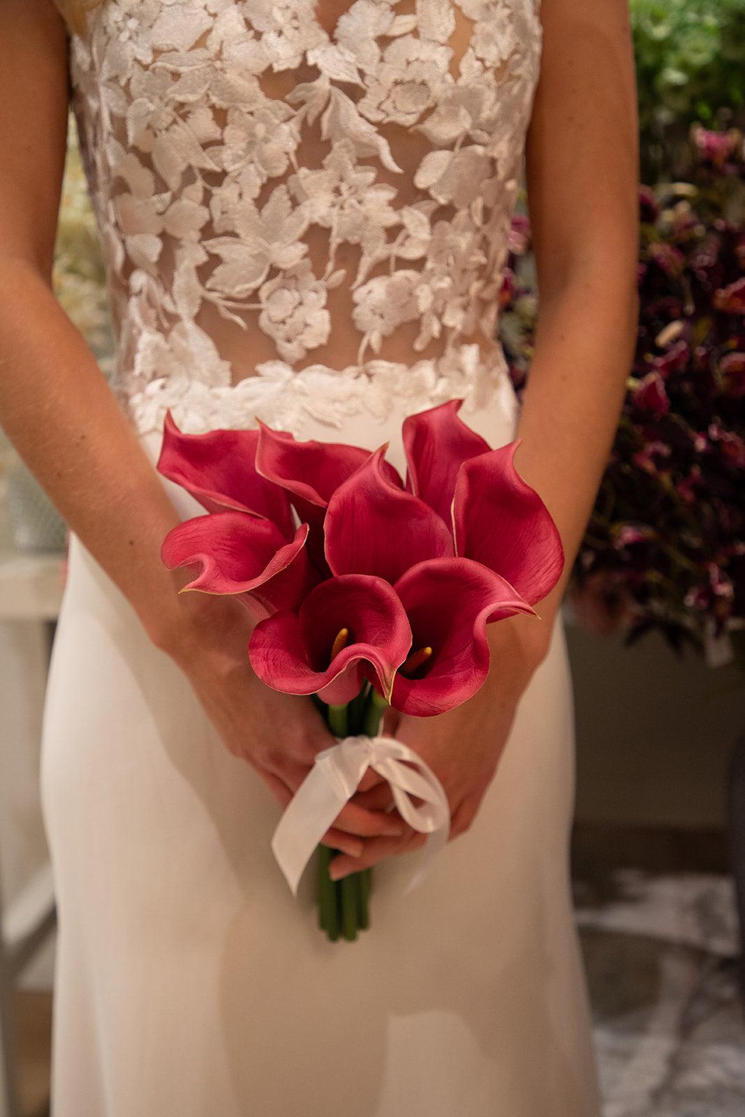 Brudebuket Calla lilje - lilla