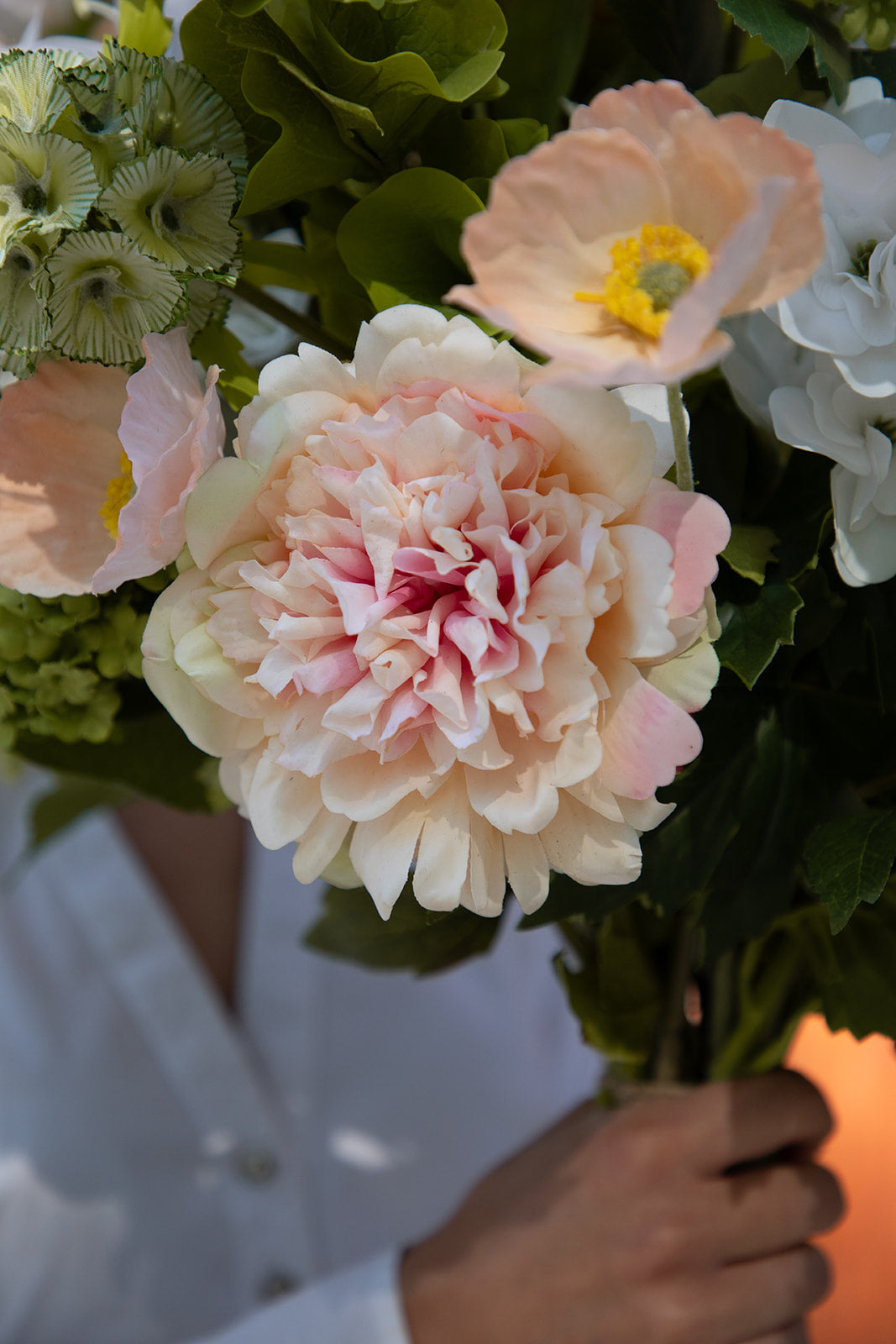 Pæon Kunstig Blomst - Peach