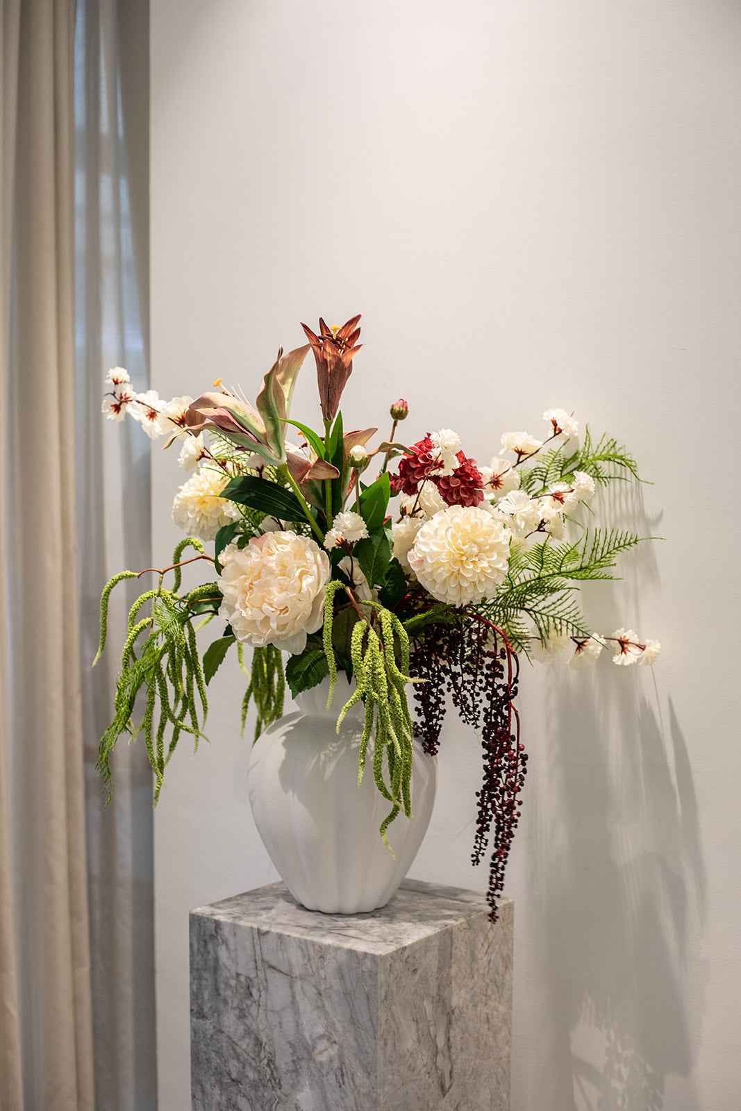 Bær gren Kunstig Blomst - Bordeaux