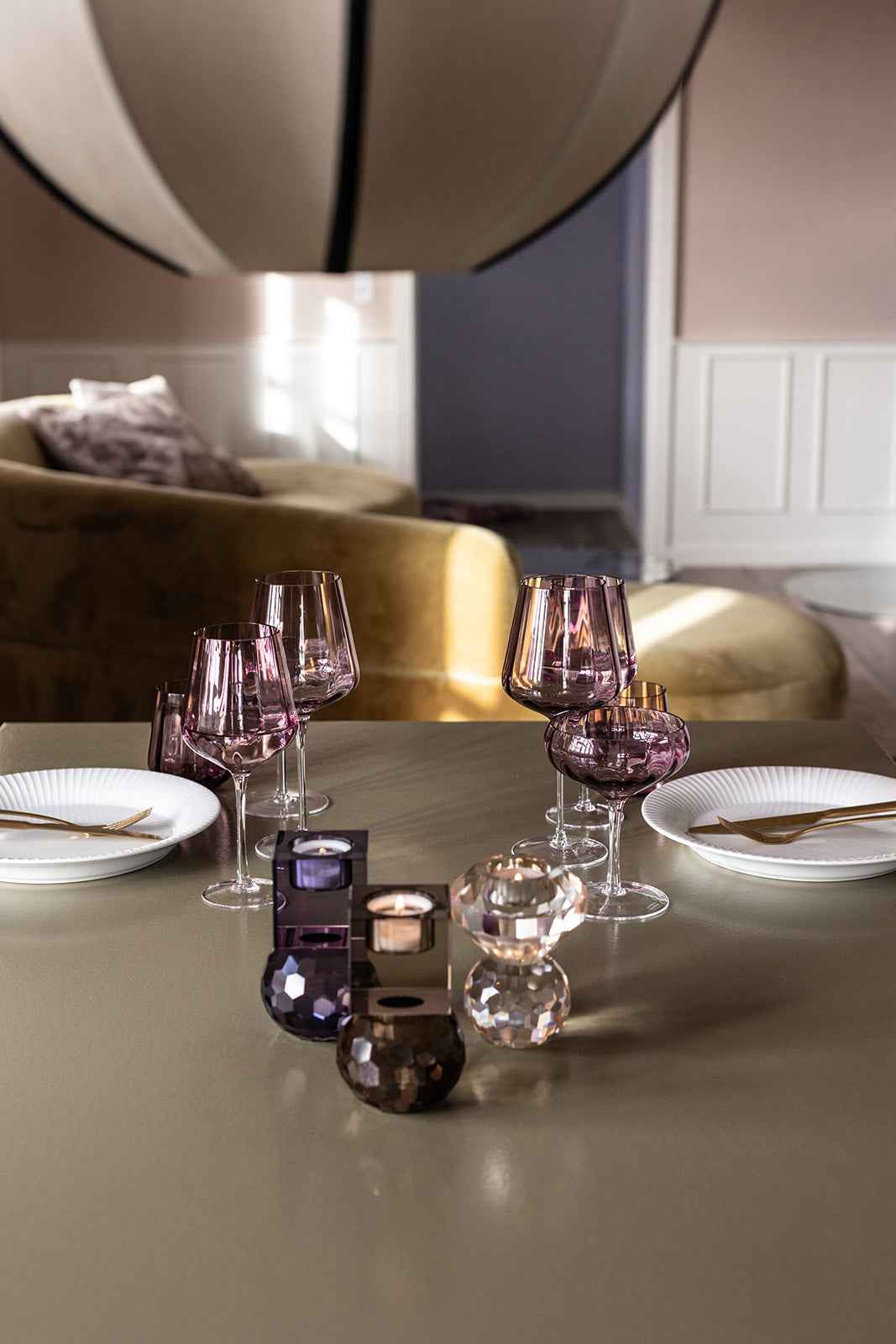 Shadow T-light Lysestage - Black Purple