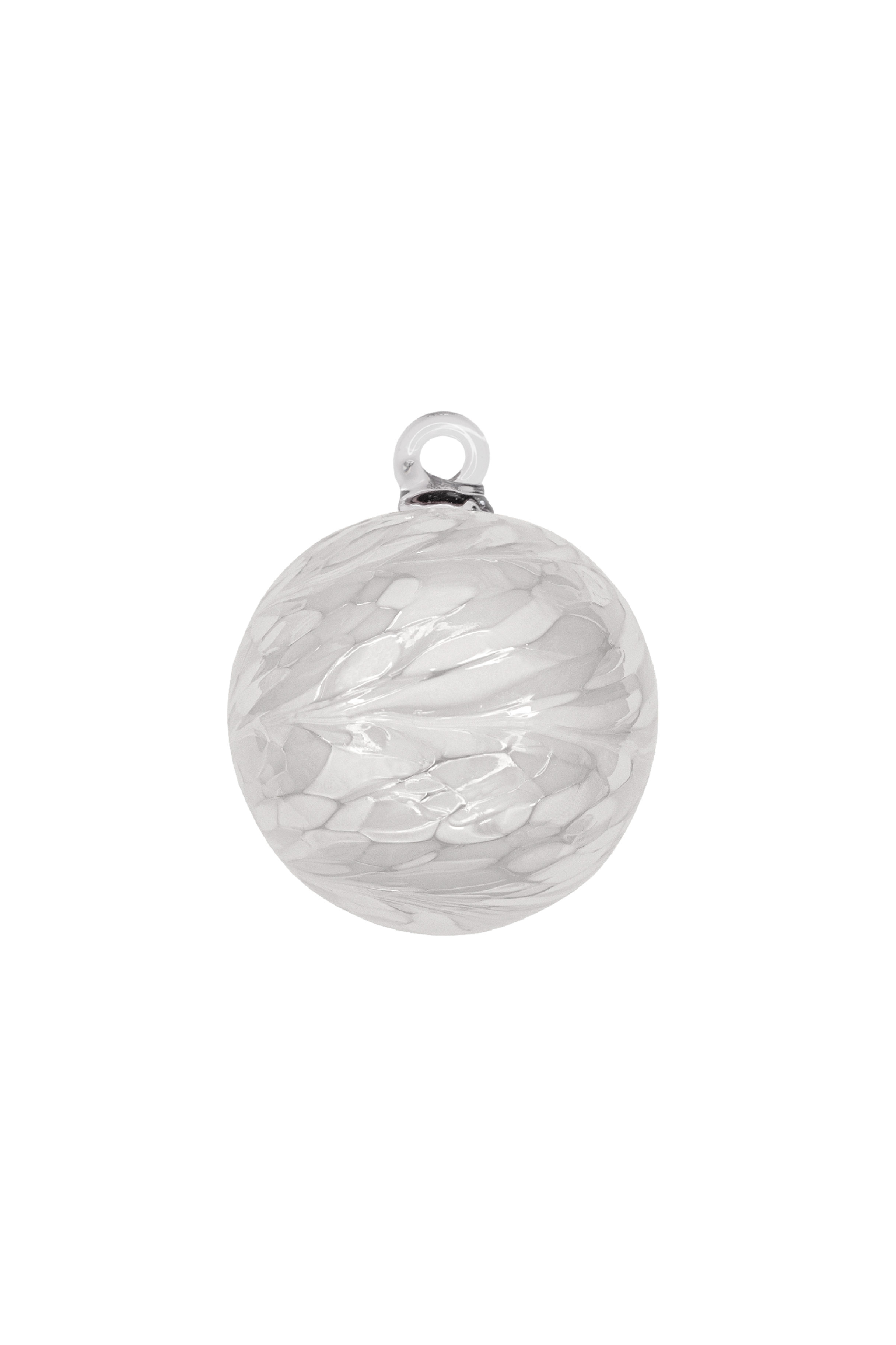 Glas dekorationskugle i hvid.