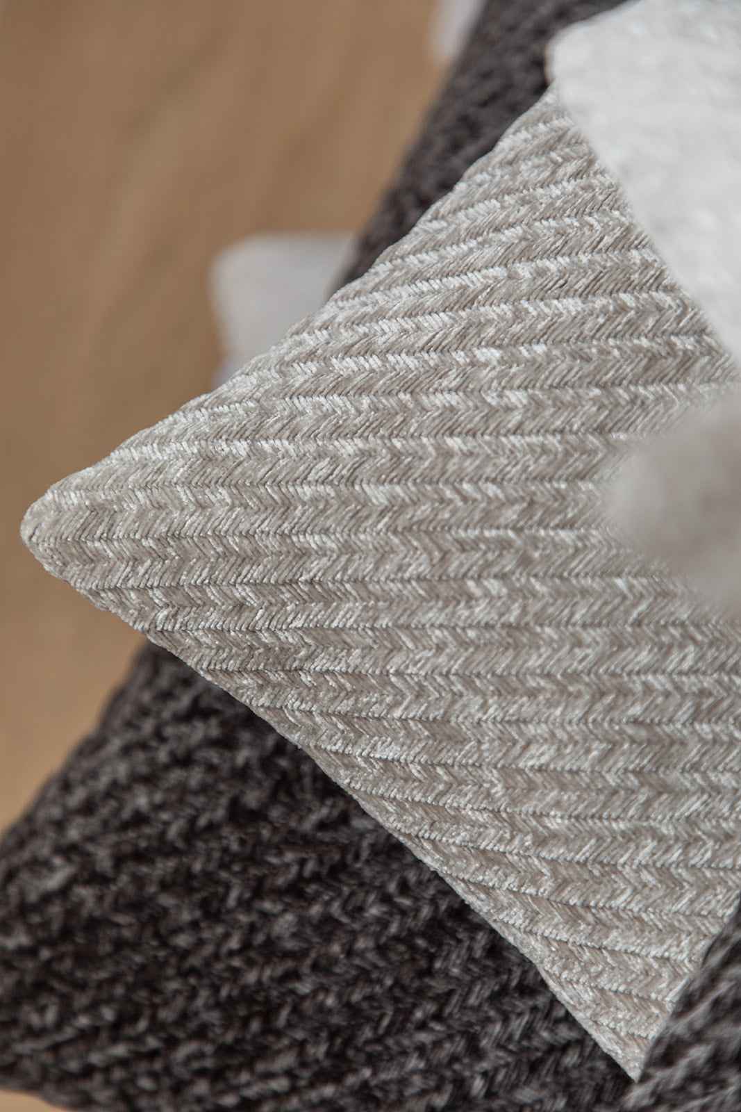 Herringbone Pude - Cloudy Grey | 45*45