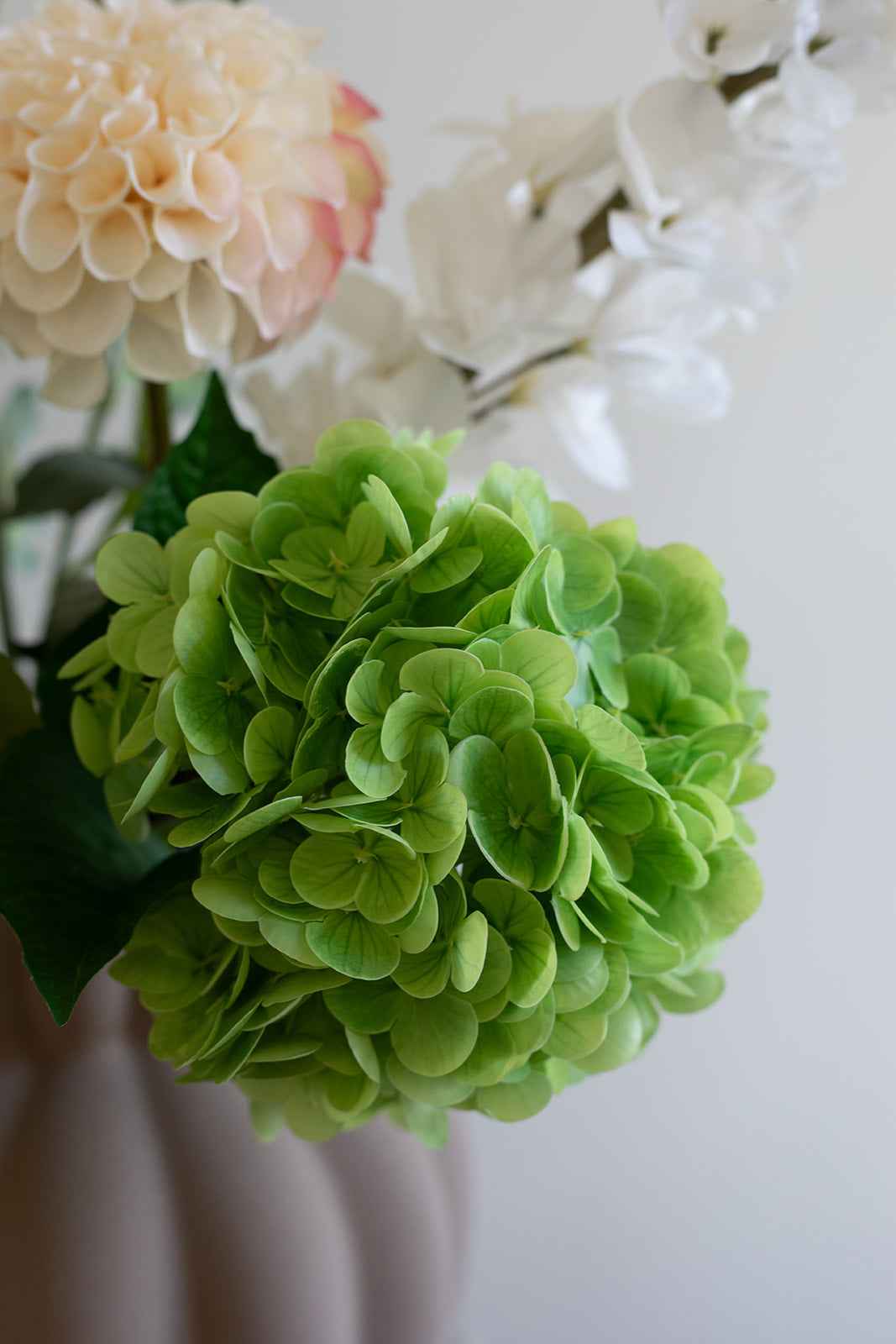 Hortensia Kunstig Blomst - Grøn | Stor