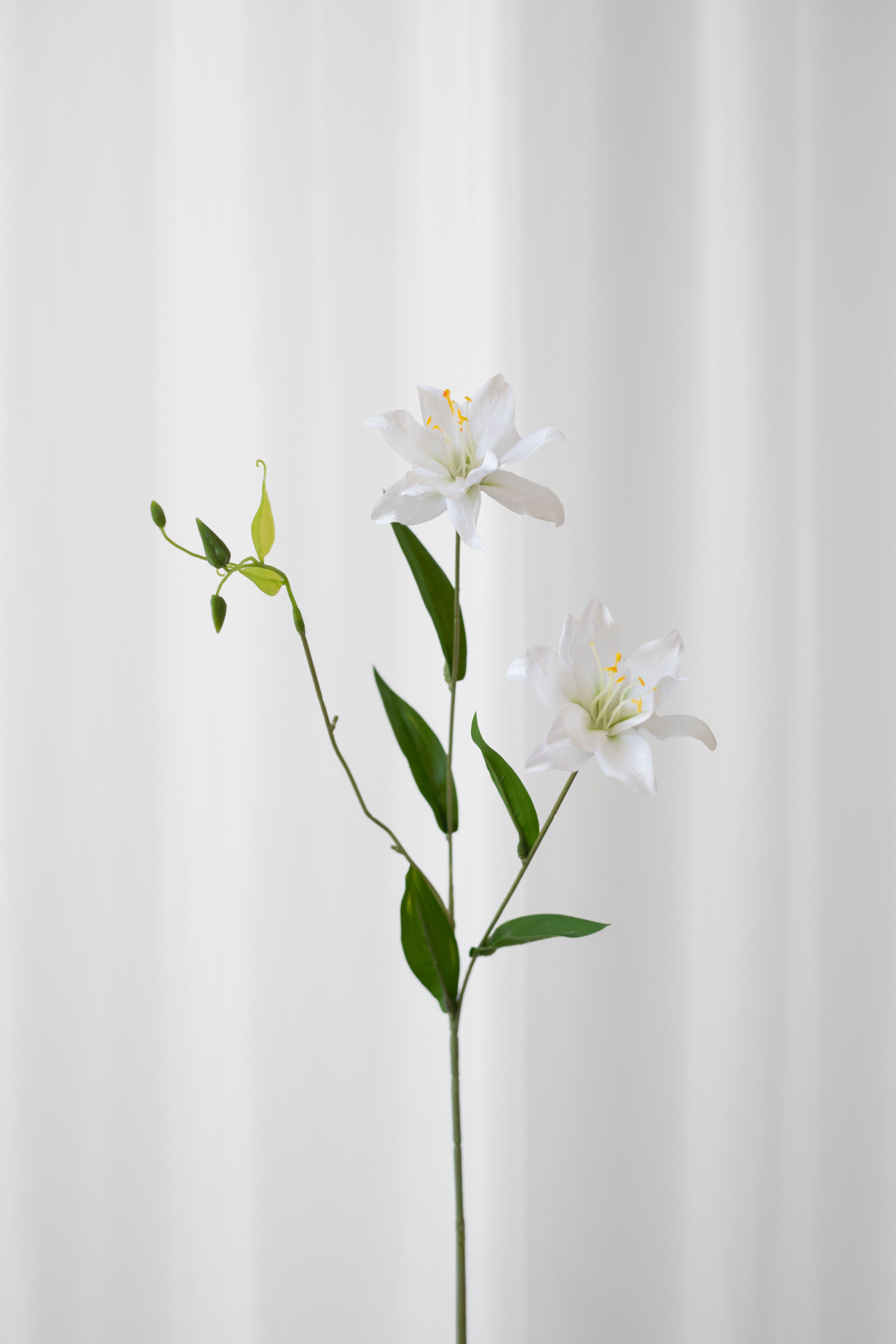 Kunstig Blomst - Hvid Lille lilje gren