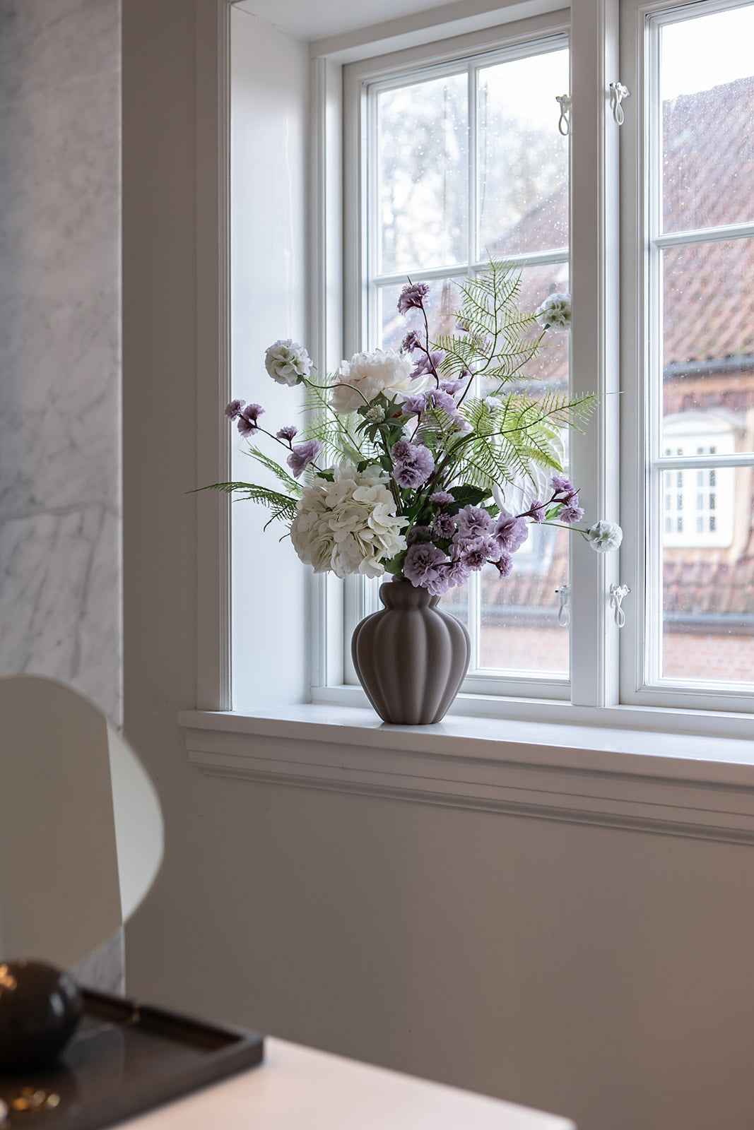 Hortensia Kunstig Blomst - Hvid | Stor