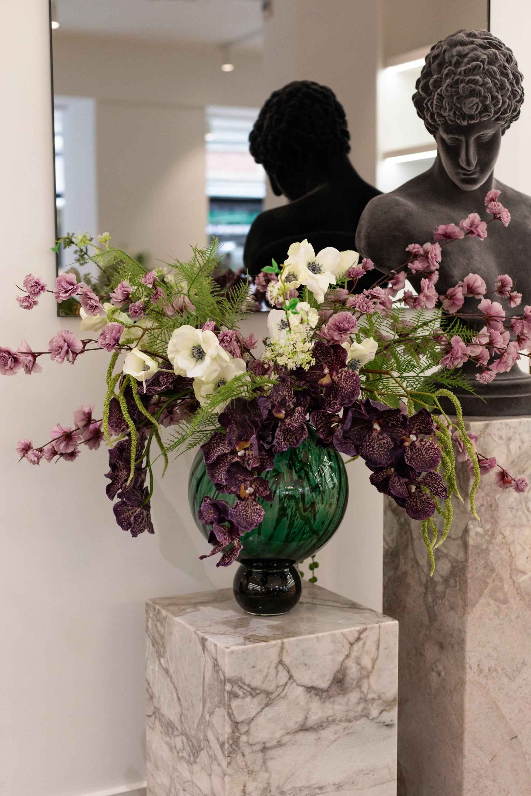 Orkidé Kunstig Blomst - Bordeaux | 7 hoveder