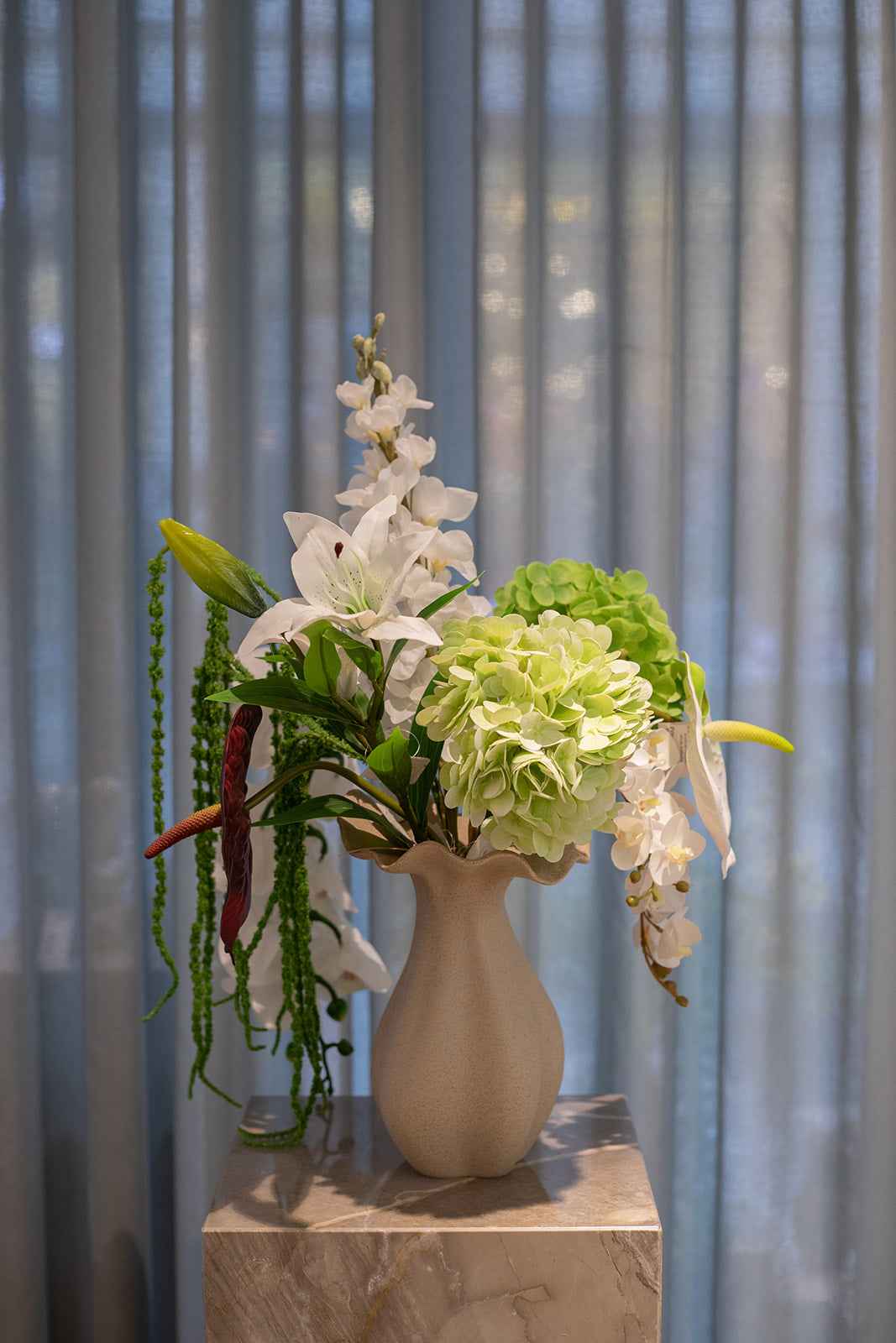 Hortensia Kunstig Blomst - Lysegrøn | Stor