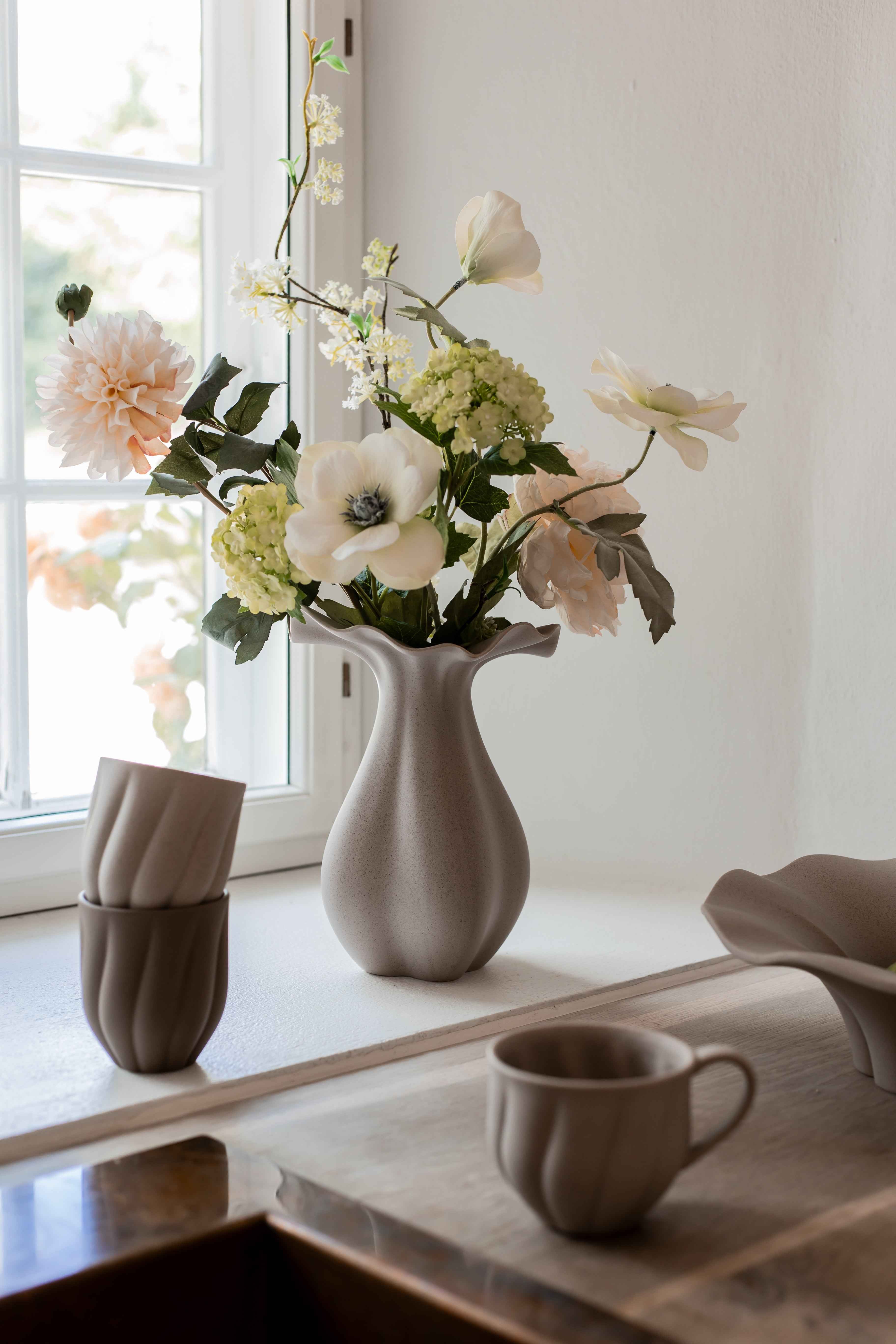 Dahlia Kunstig Blomst - Creme | Flere hoveder