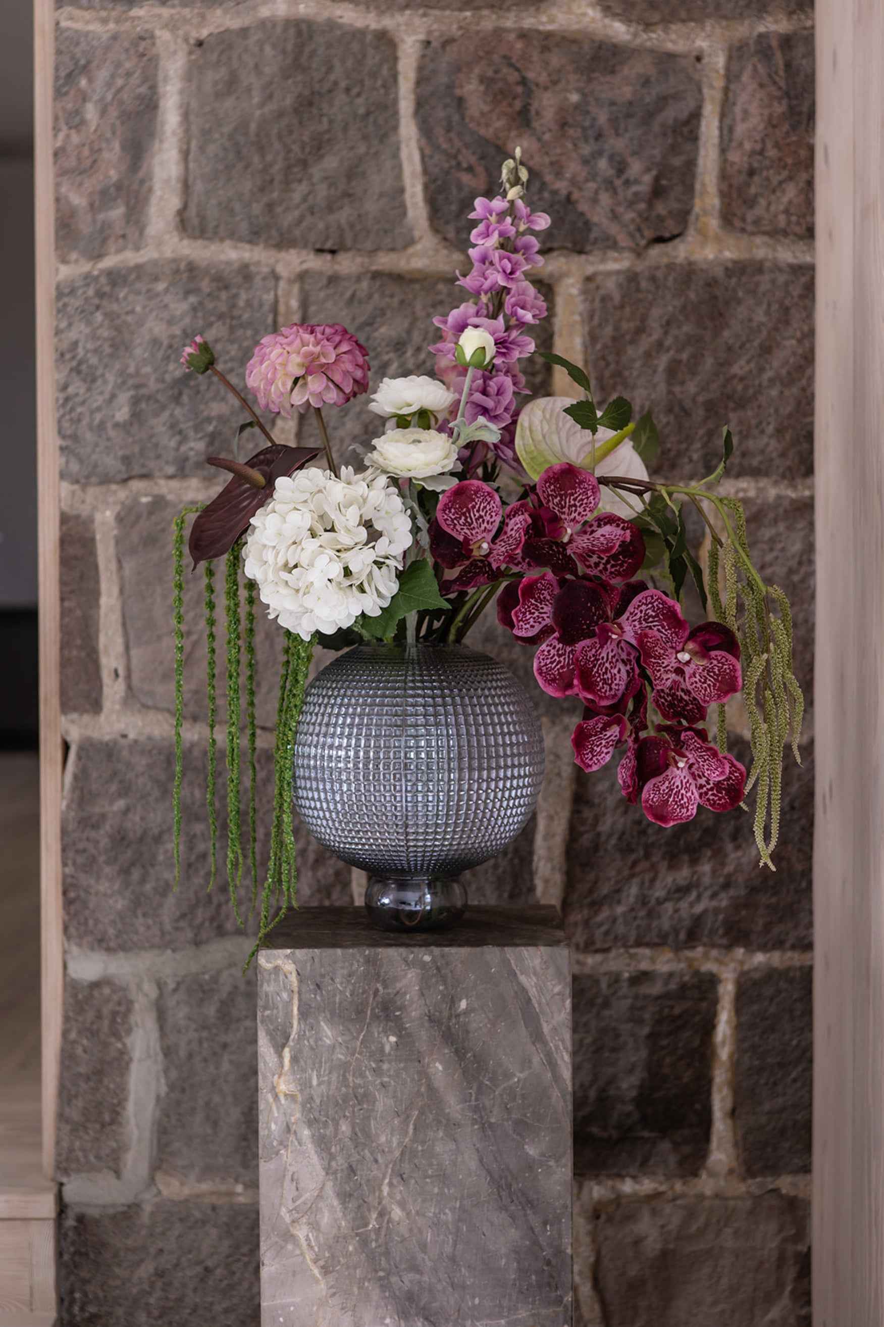 Orkidé Kunstig Blomst - Plum | 7 hoveder