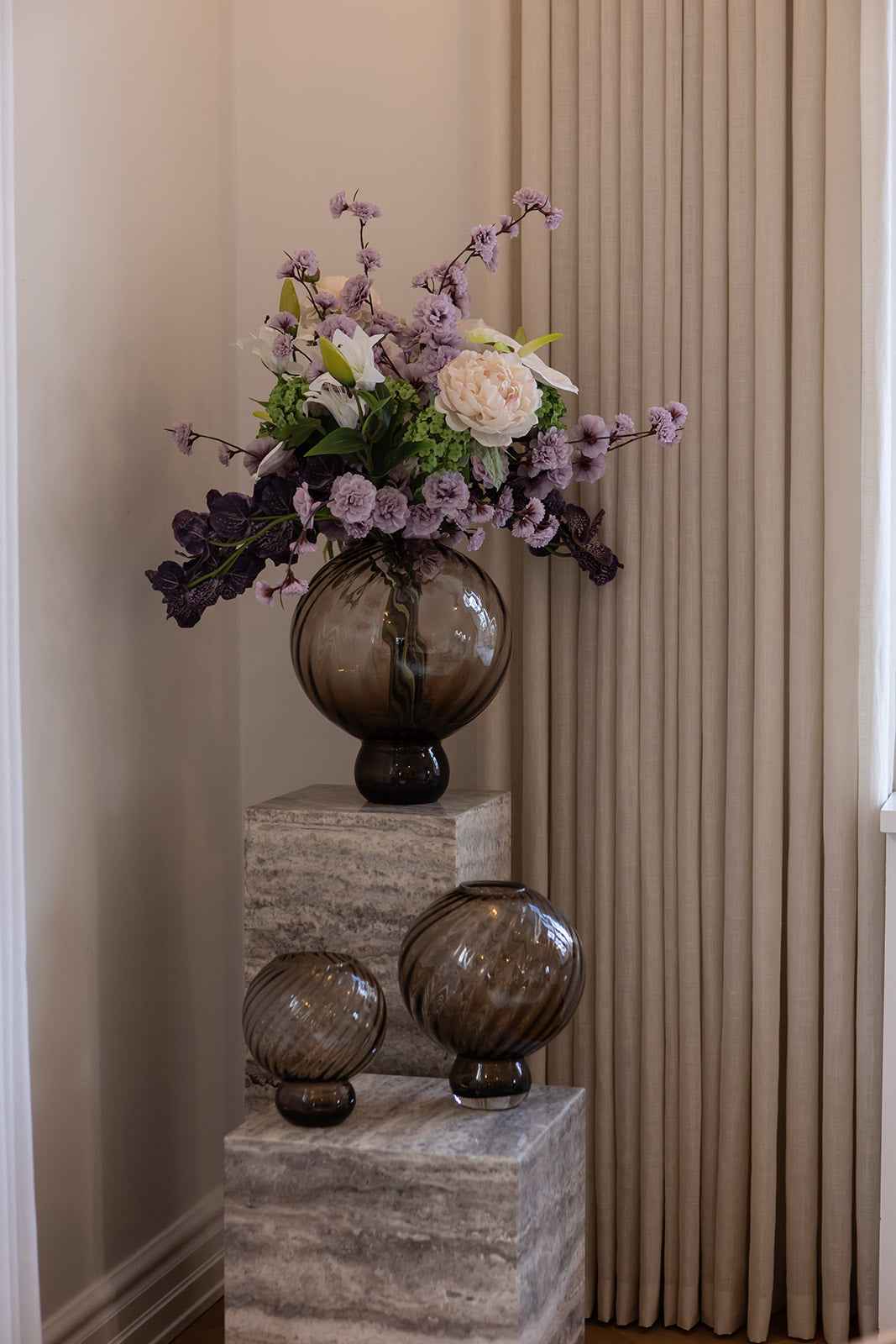 Orkidé Kunstig Blomst - Bordeaux | 7 hoveder