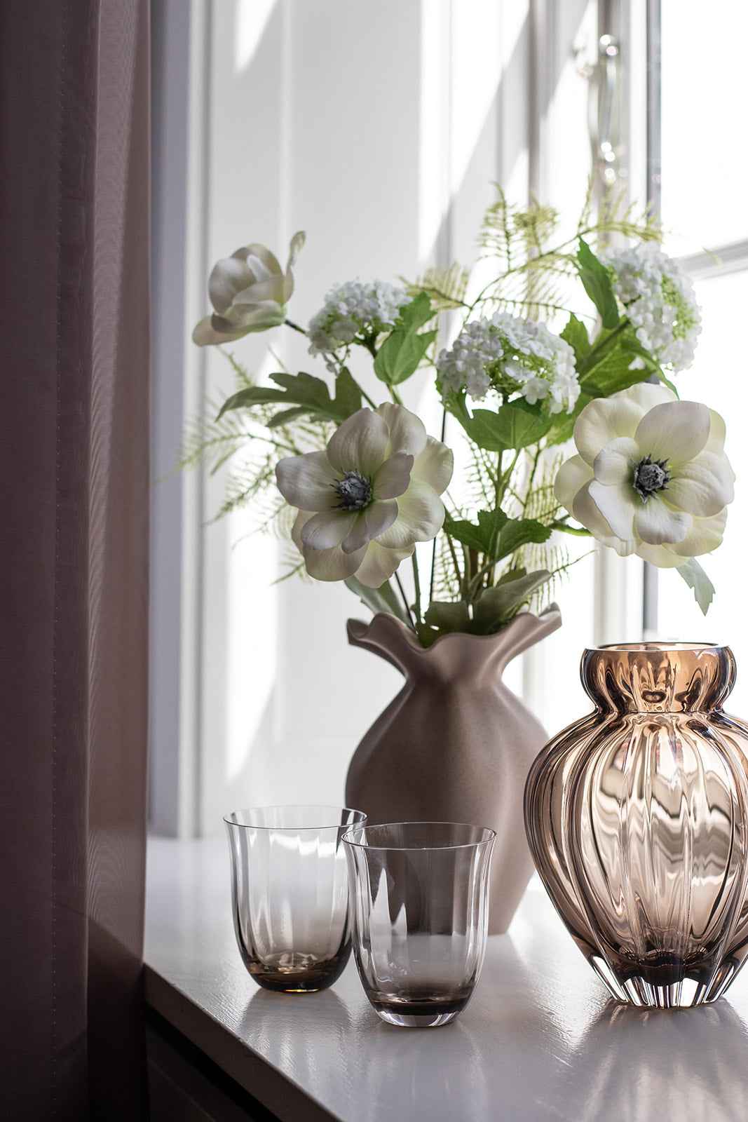 Lina Drikkeglas - Smokey brown I Pakke med 6 stk.