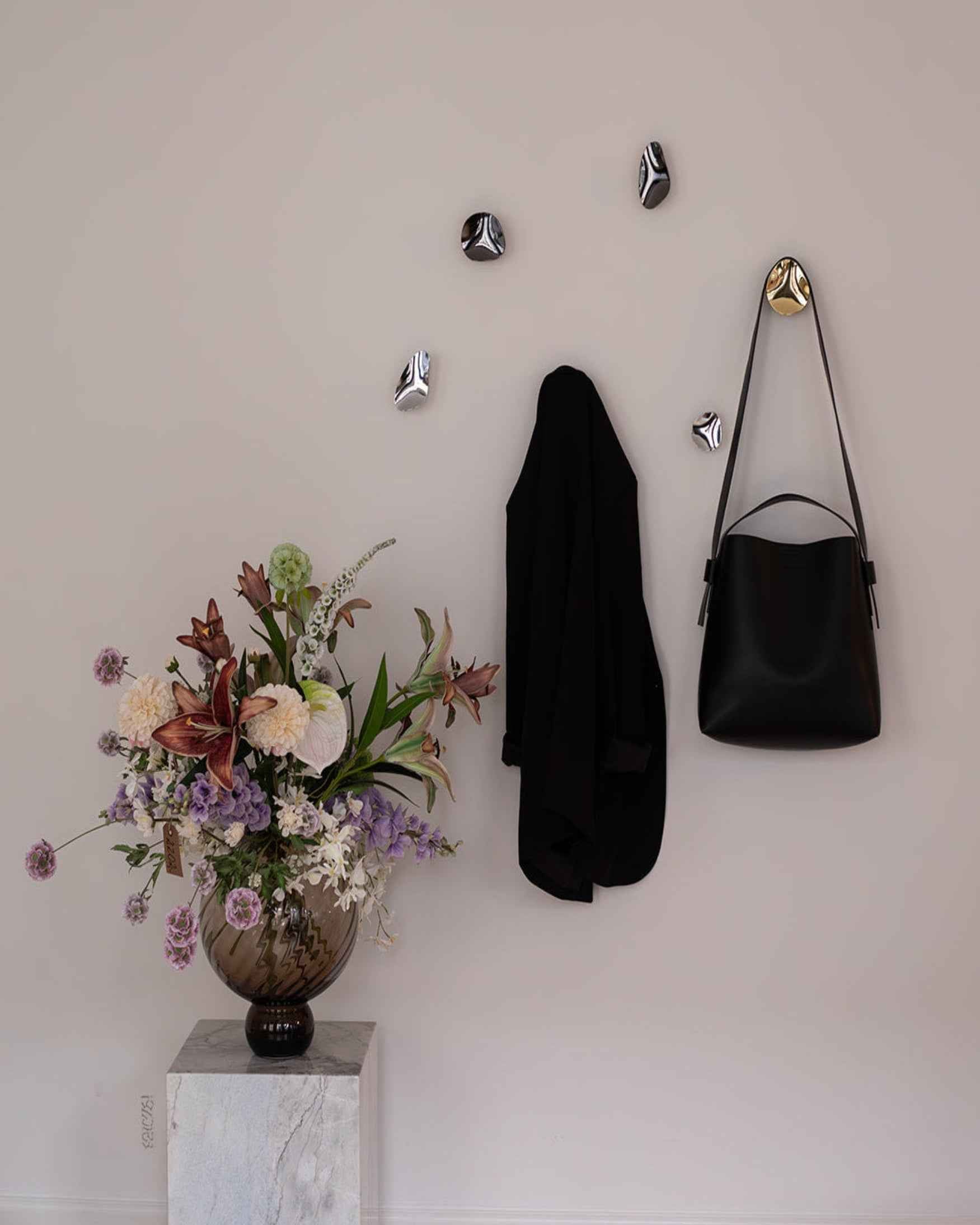 Amalia Knage - Sort Krom | Rund | Stor