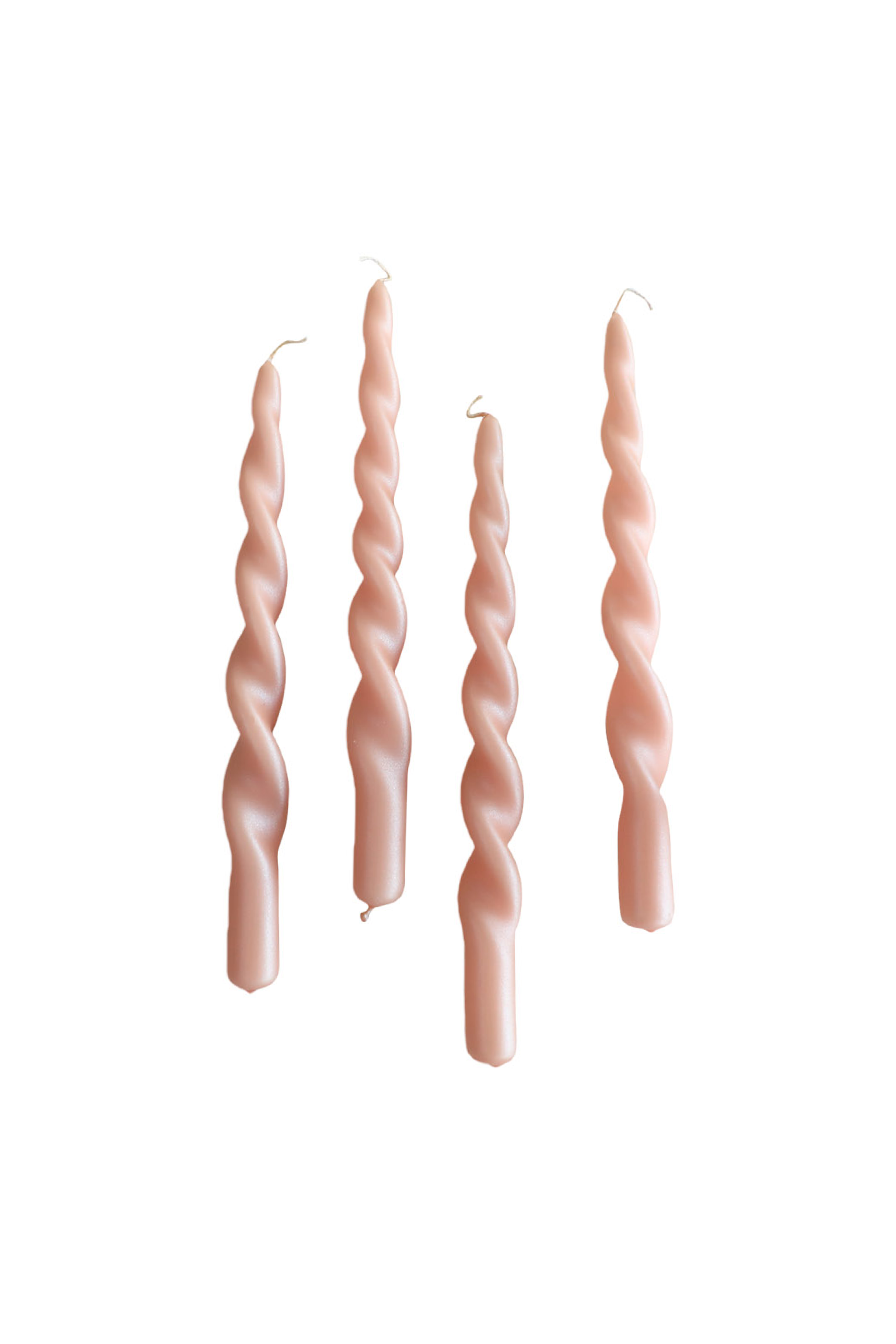 Fire snoede stagelys i farven Rose Pearl