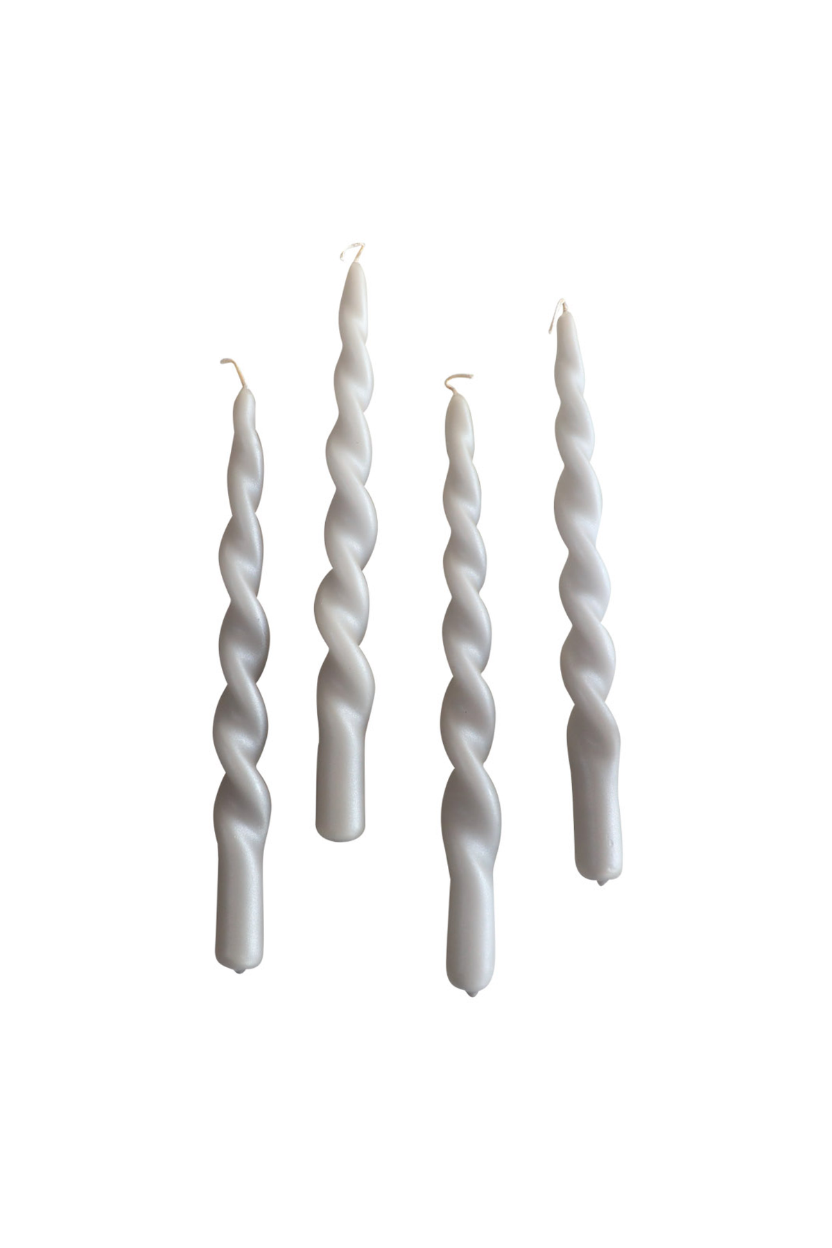 Fire snoede stagelys i farven Grey Pearl
