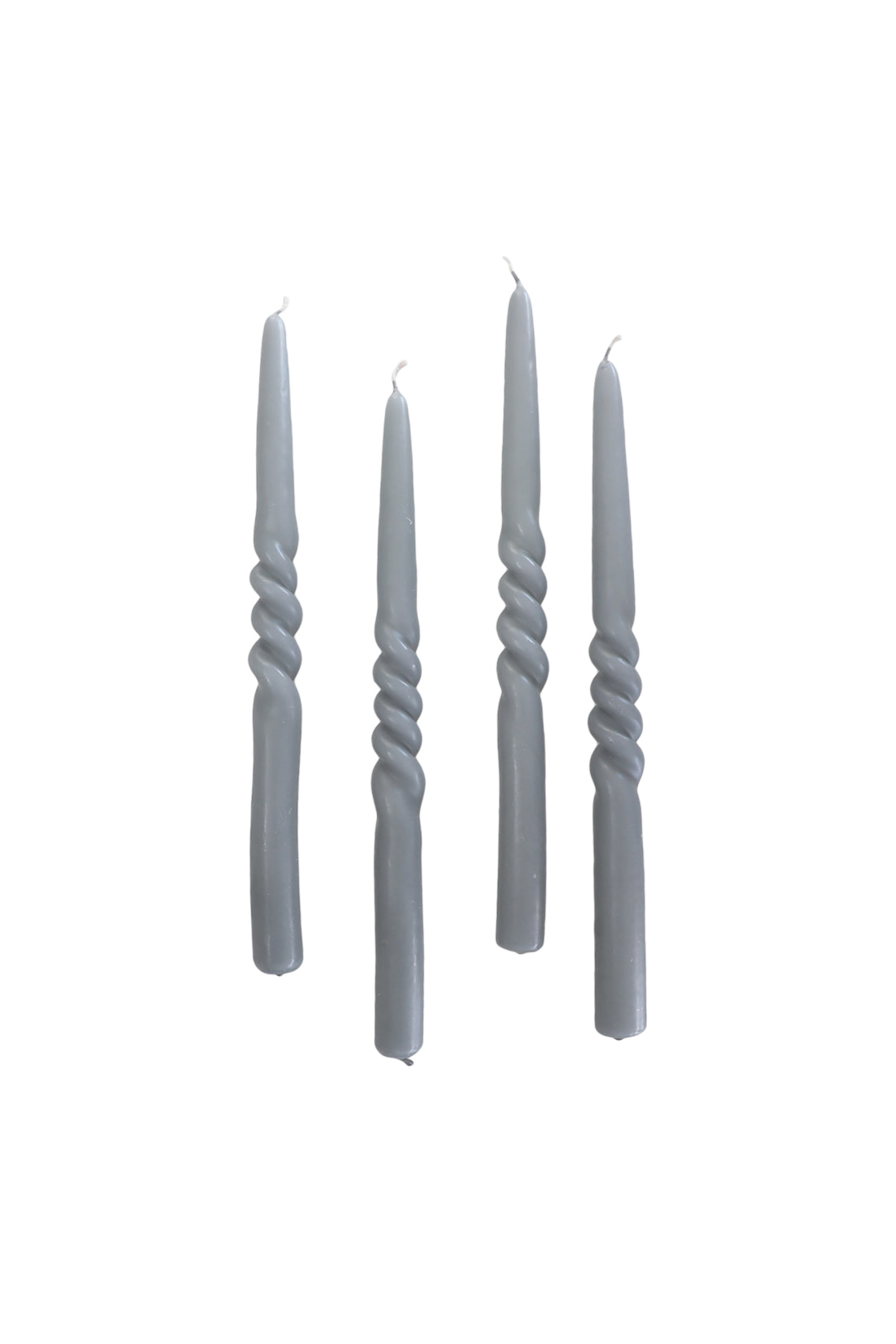 The Curly Candle Collection - Packed with 4 Pieces per box - Steel Grey Middle Curled