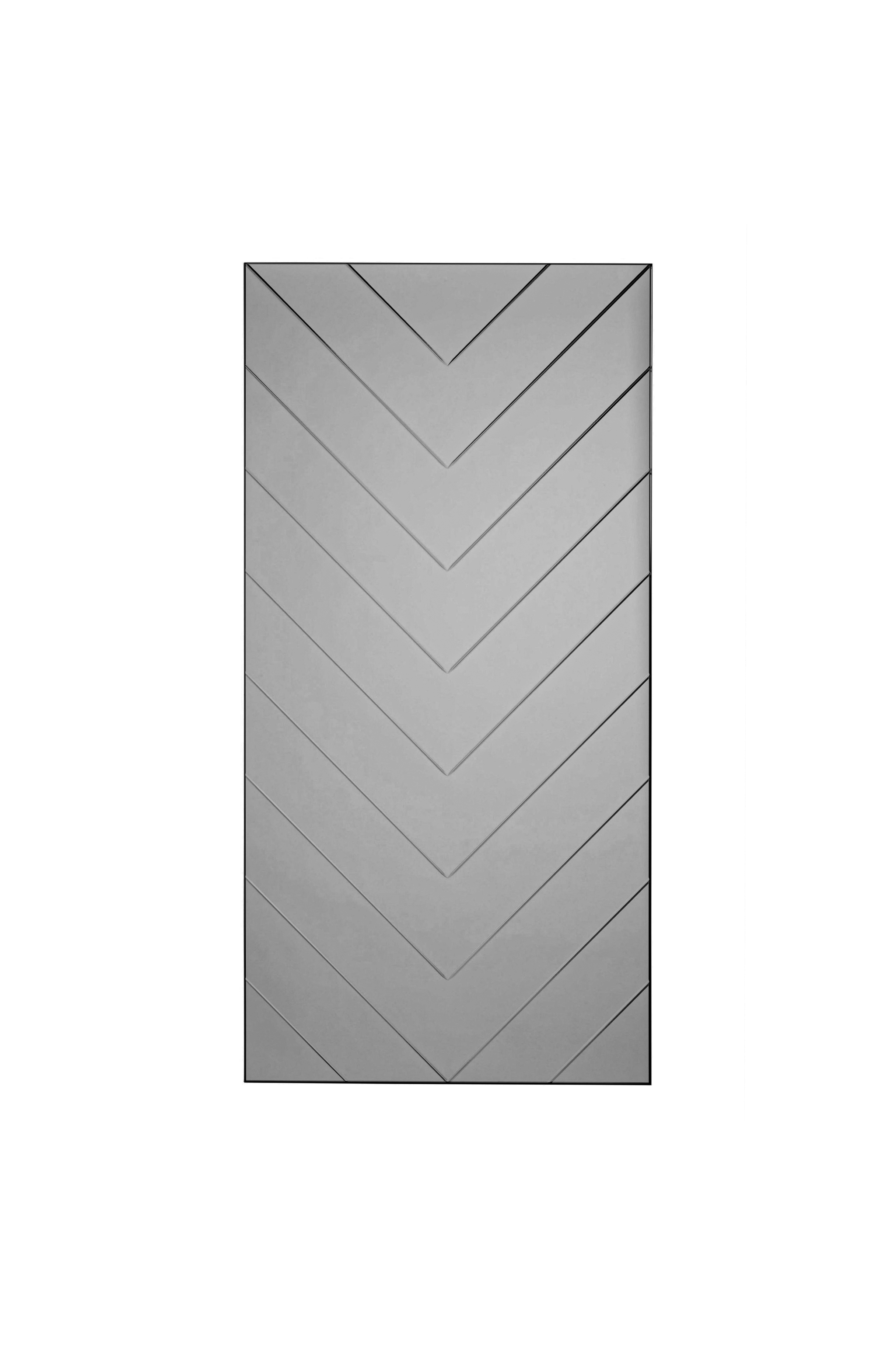 Herringbone Spejl - Grå | Stor