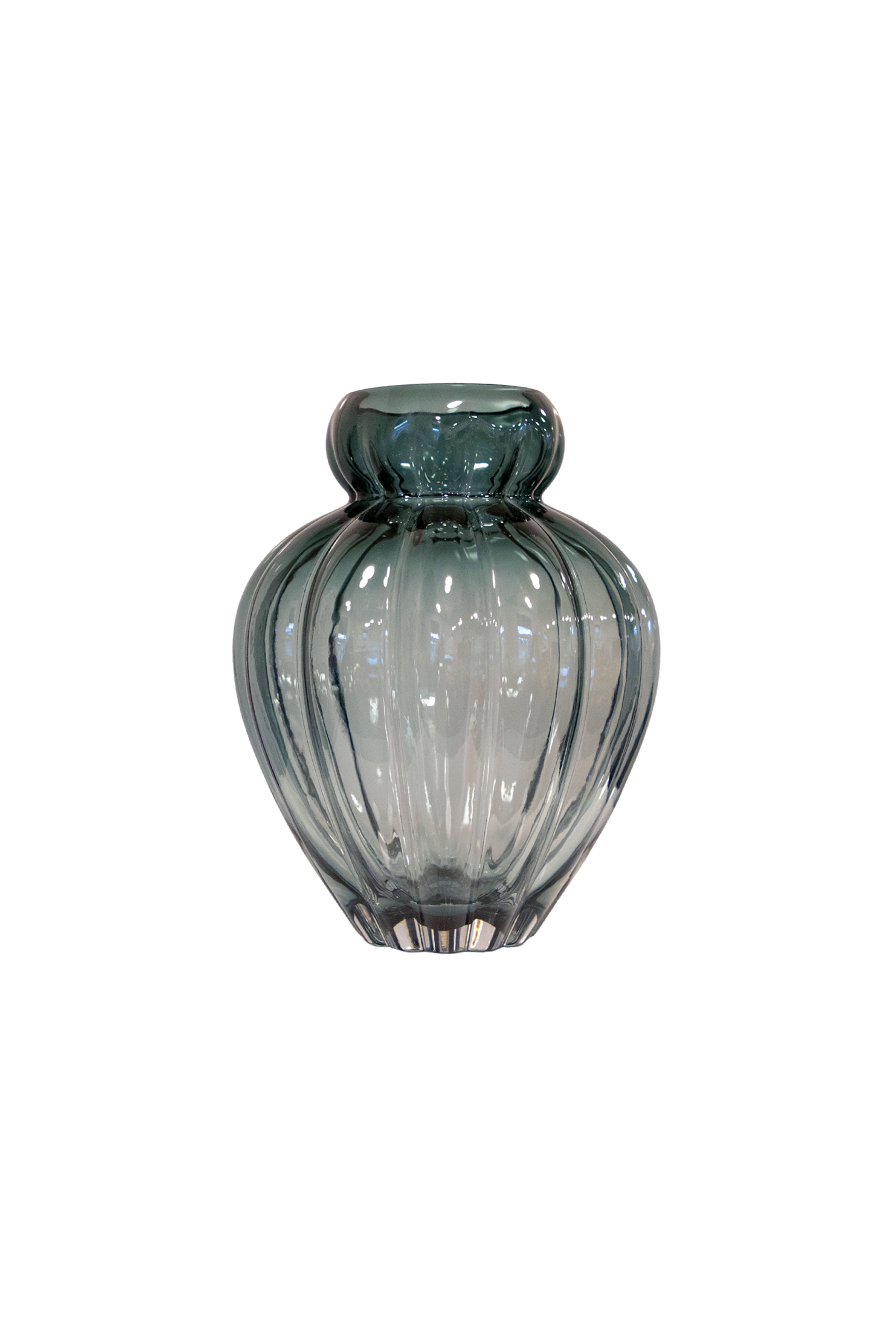 Lille, eksklusiv glasvase i petrol blue fra specktrum