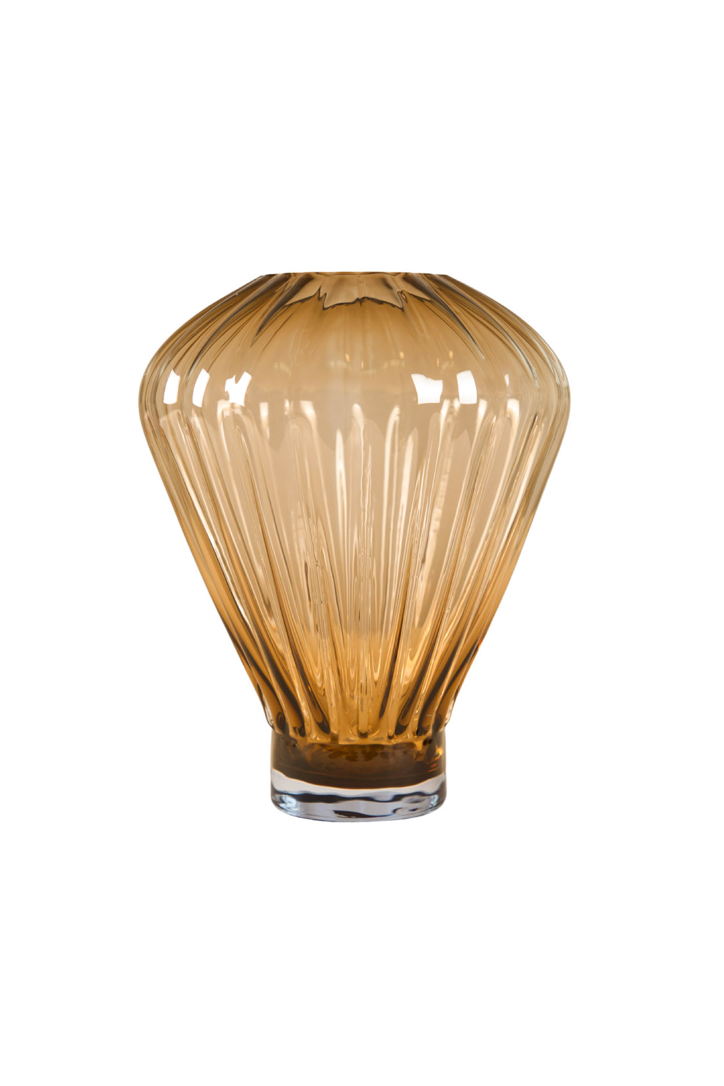 Evelyn vase i amberfarvet glas – Mellem, mundblæst design fra Specktrum