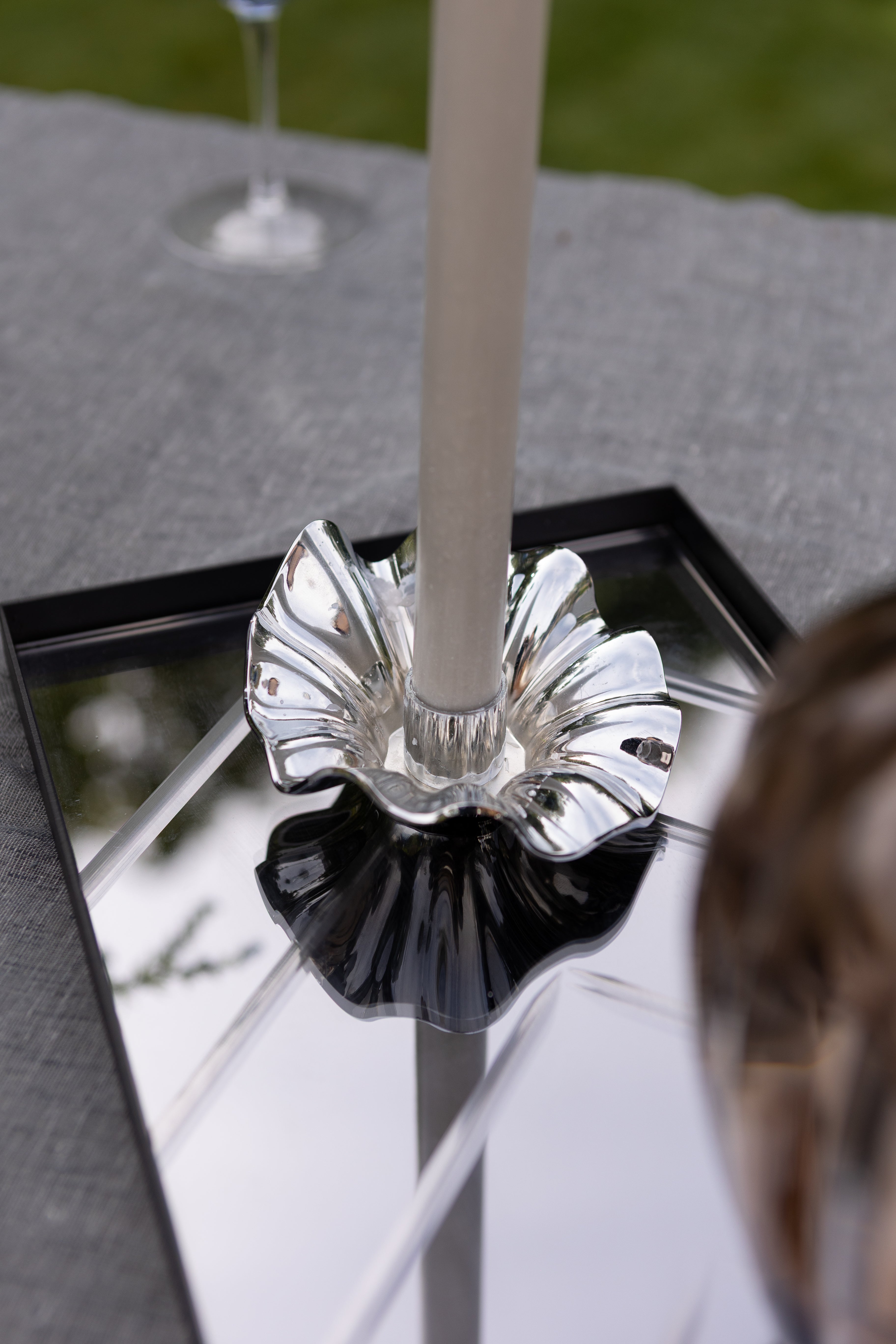 Lea Candle Holder - Chrome