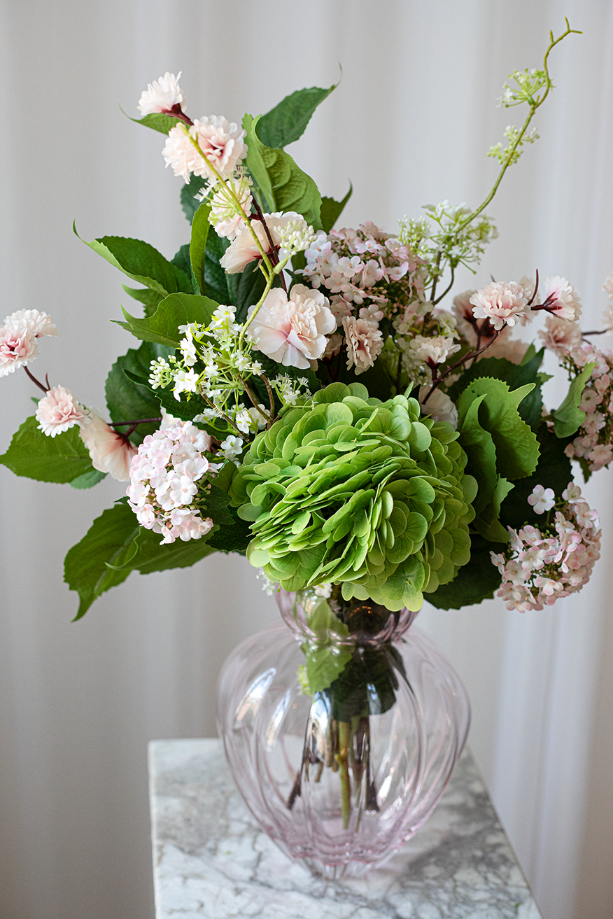 specktrum kunstig buket rosa liv med grønne hortensia