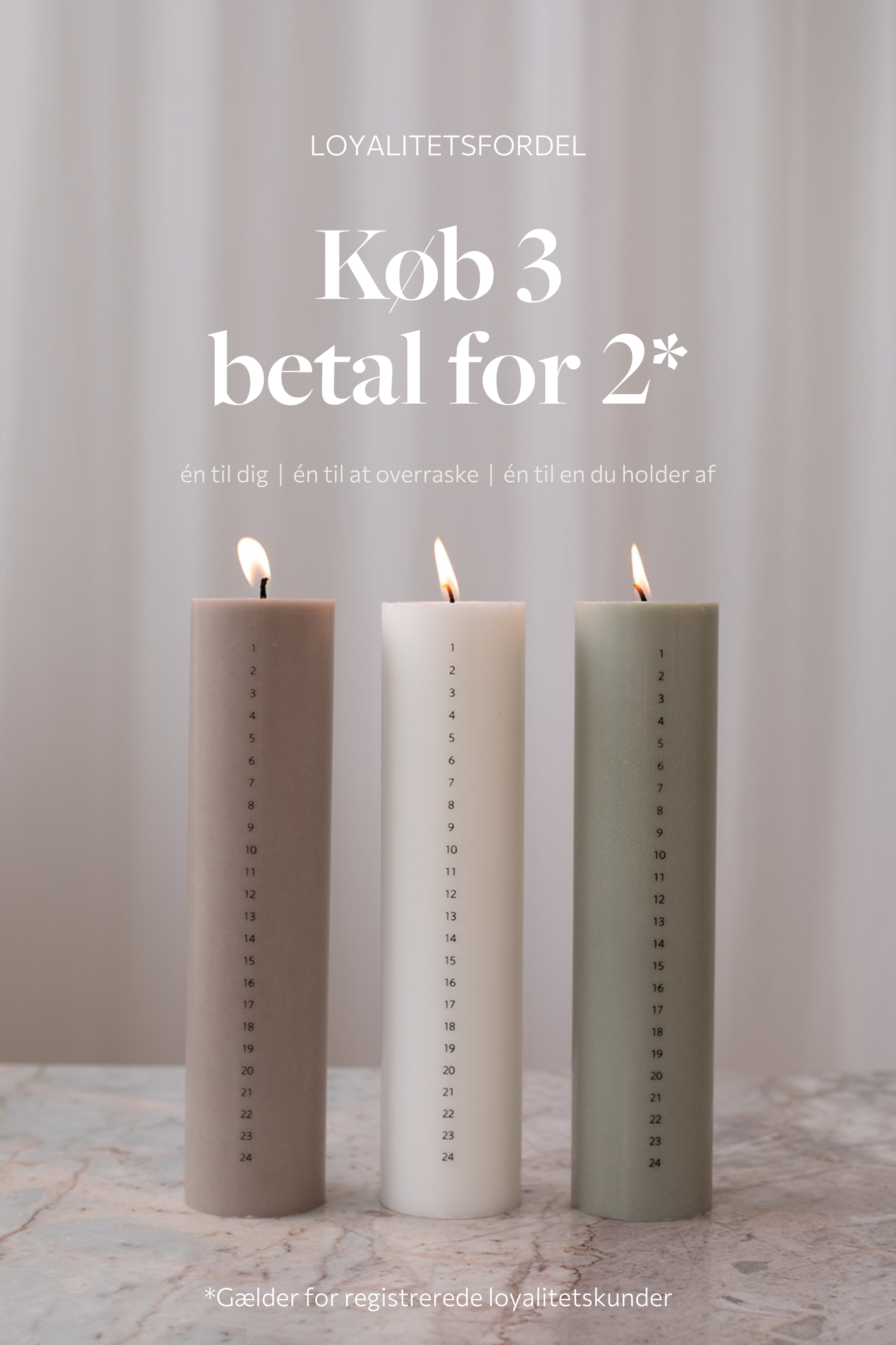 Kalenderlys - 24 øjeblikke af selvforkælelse | Taupe