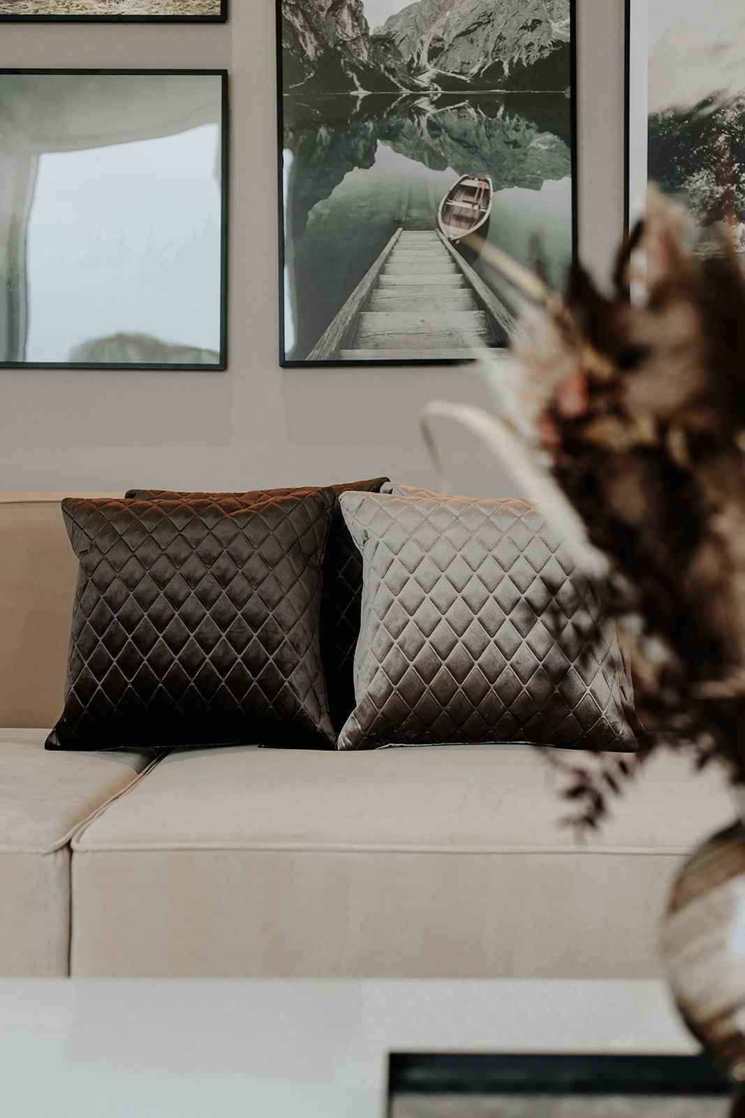 Daytona Pude - Sølv/Brun | 50*50