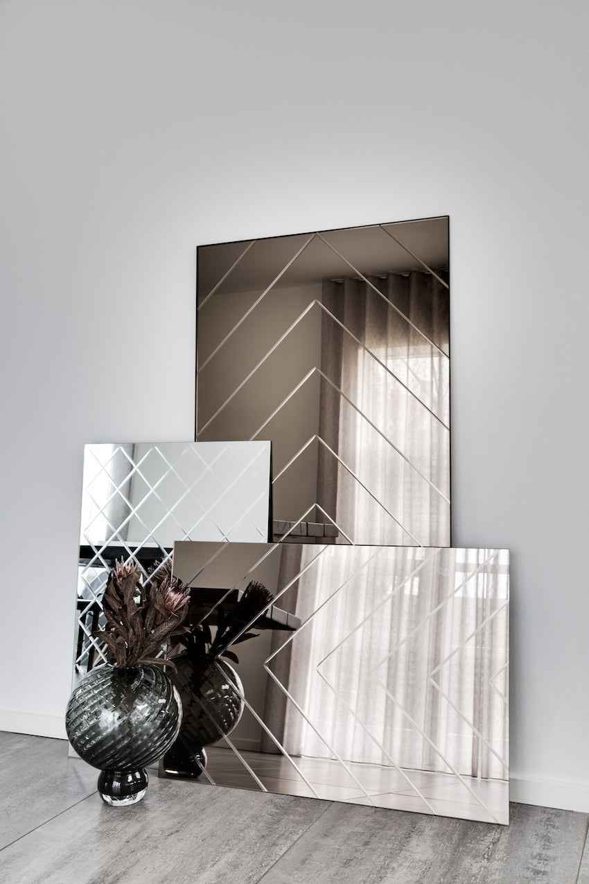Herringbone Spejl - Bronze | Lille