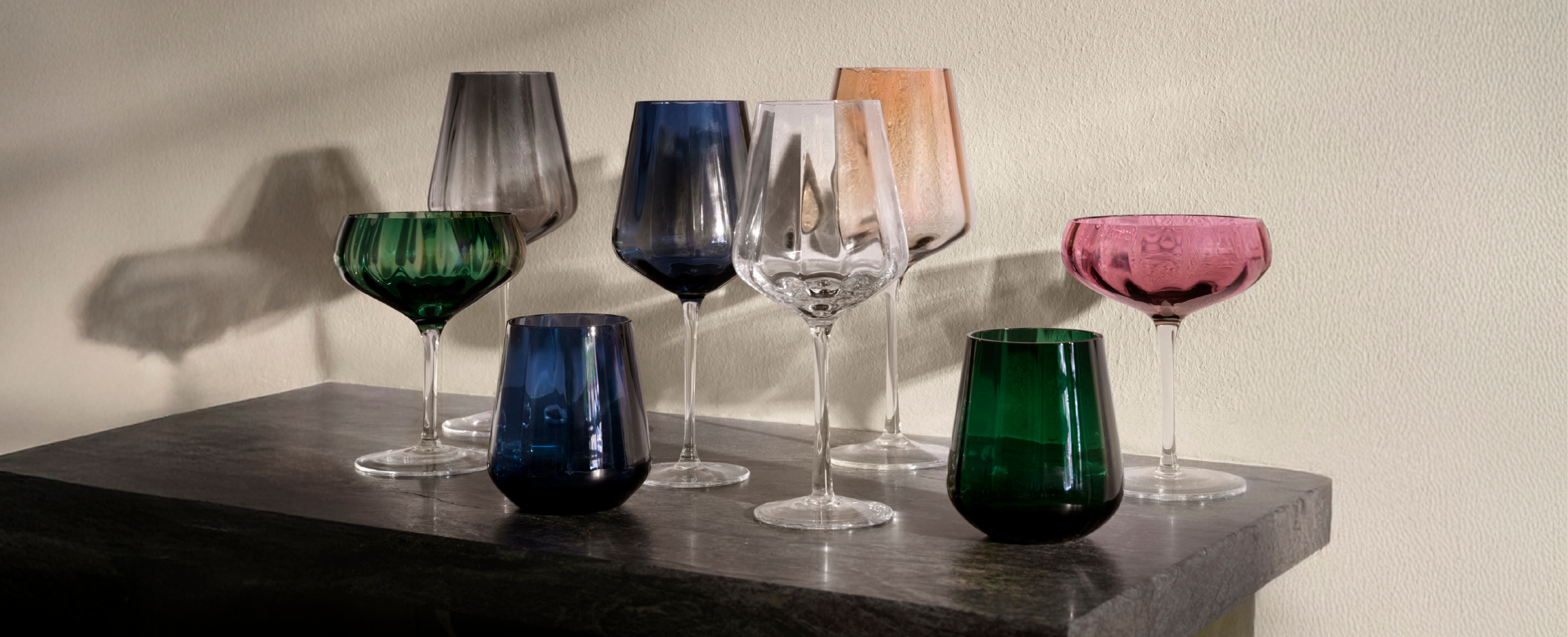 Farvede drikkeglas / vandglas