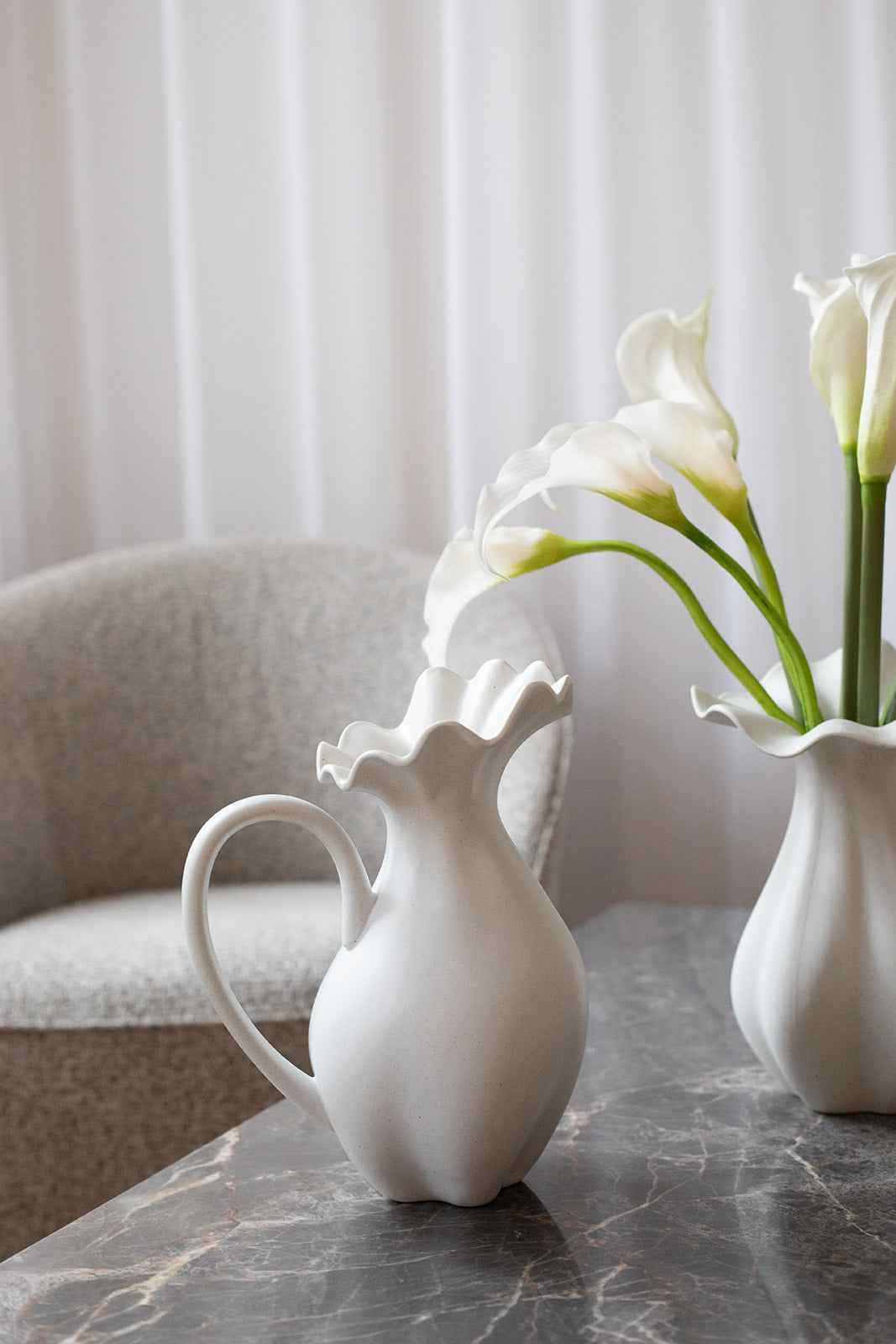 Nellie kande no. 3 og Nellie vase large I Off white