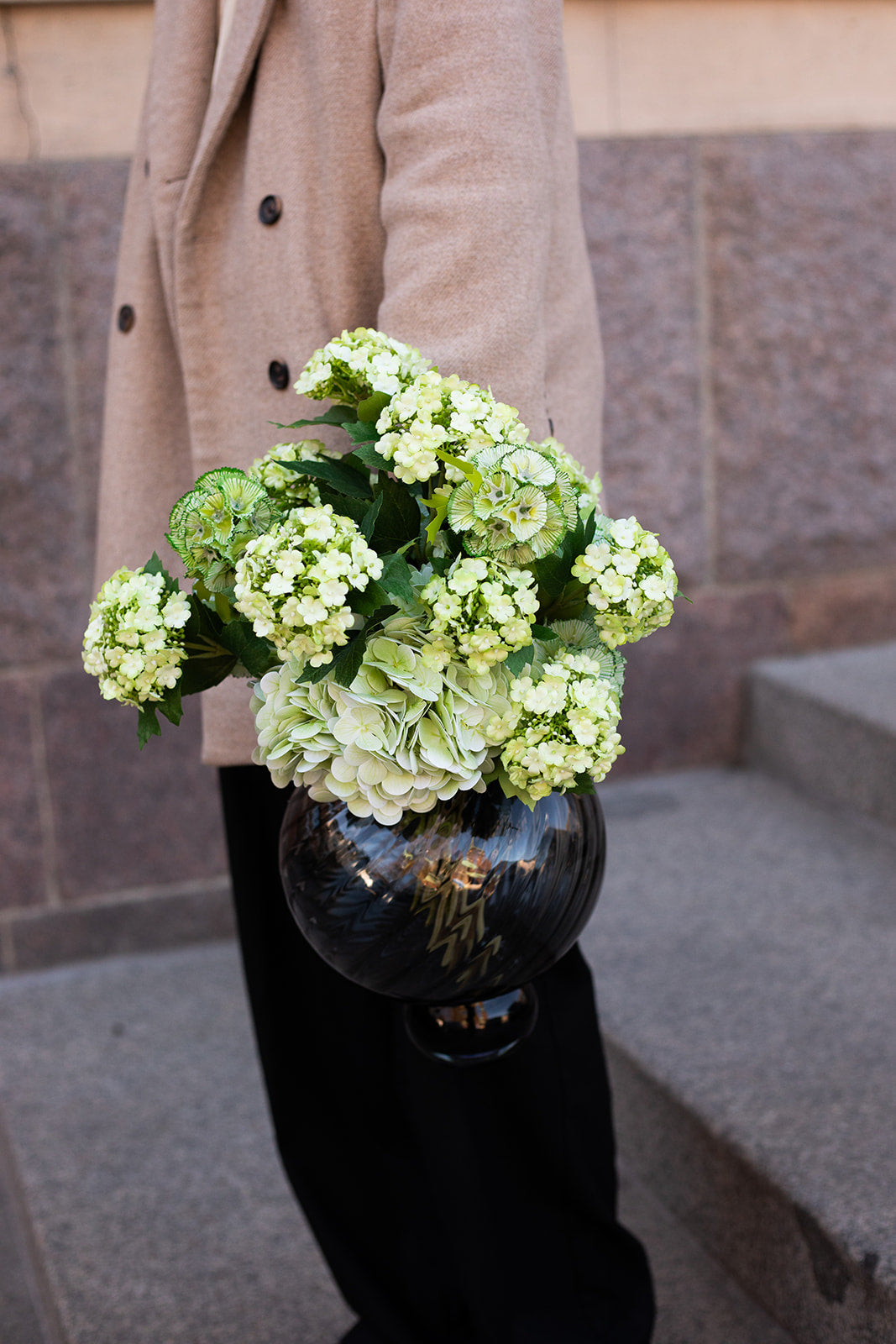 Hortensia Kunstig Blomst - Lysegrøn | Stor