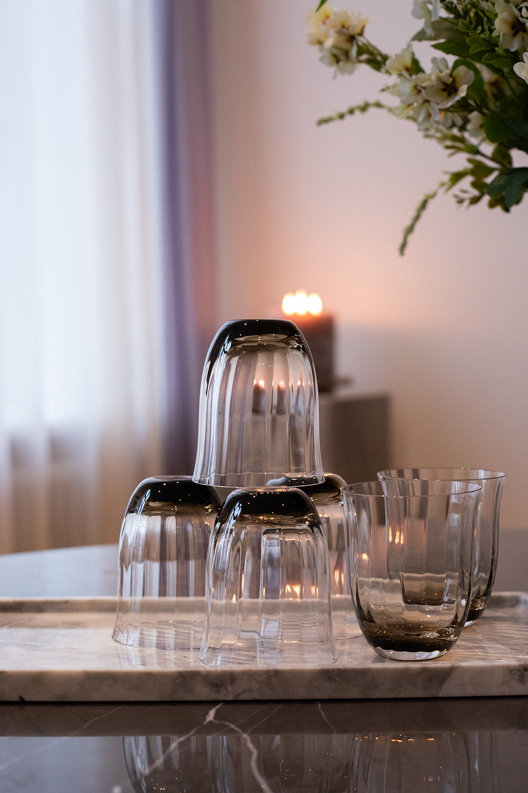 Lina Drikkeglas - Smokey brown I Pakke med 6 stk.