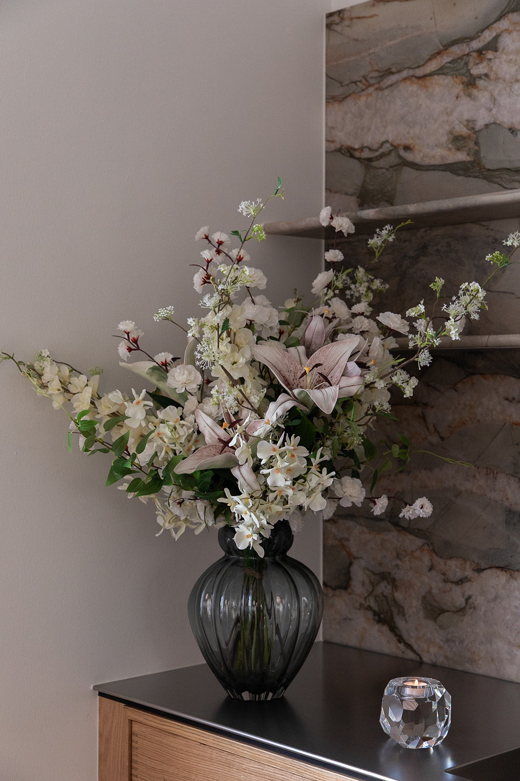 Orkidé Kunstig Blomst - Hvid | Flere hoveder