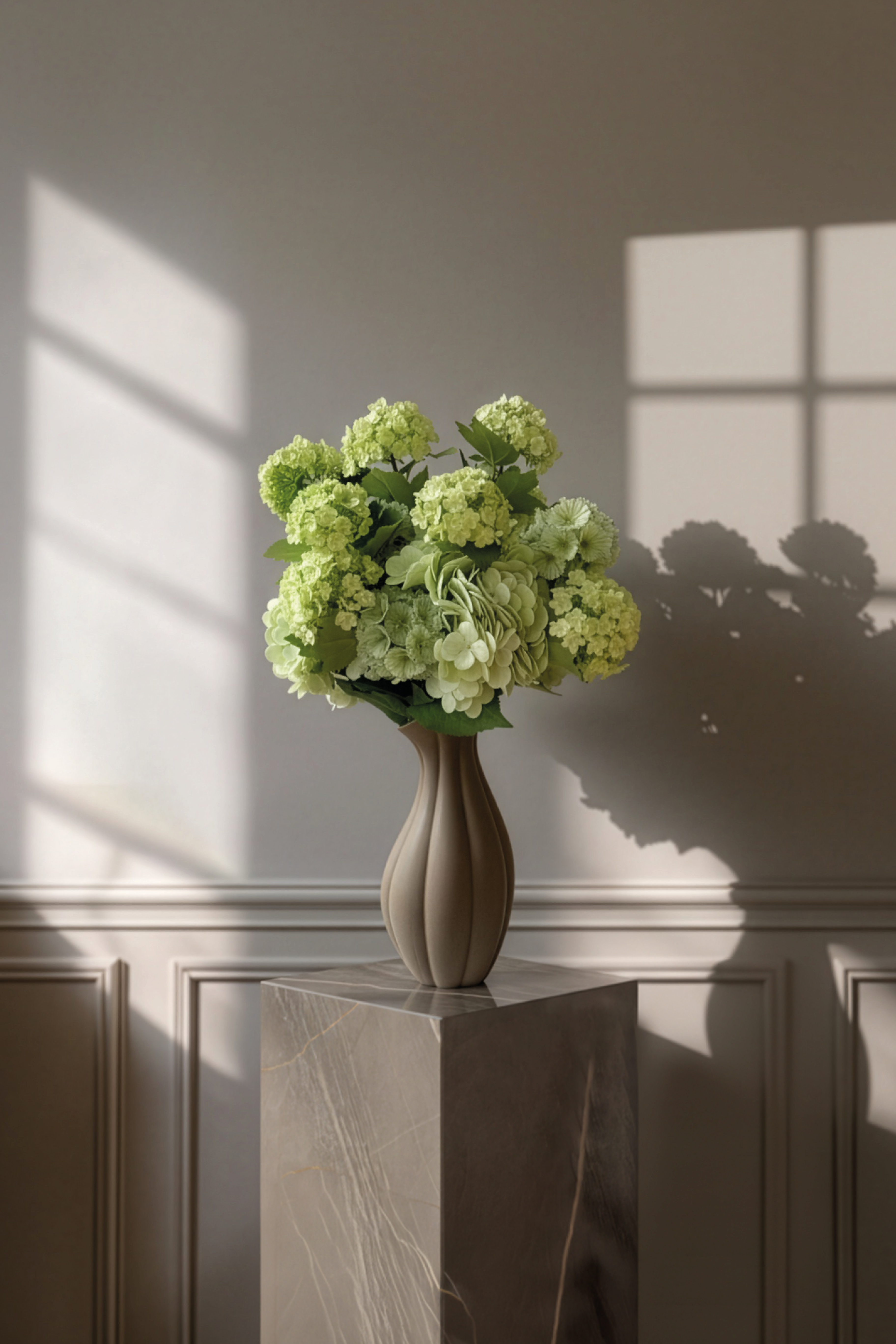 Specktrum's basisbuket i grønne nuancer, stylet i Nellie kanden.