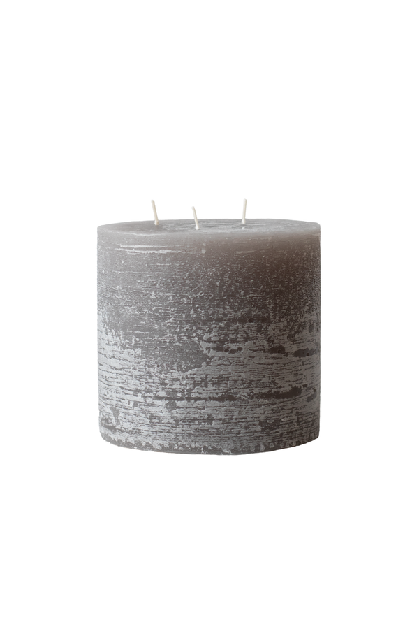Bloklys med tre væger i grå, med en rustik overflade.