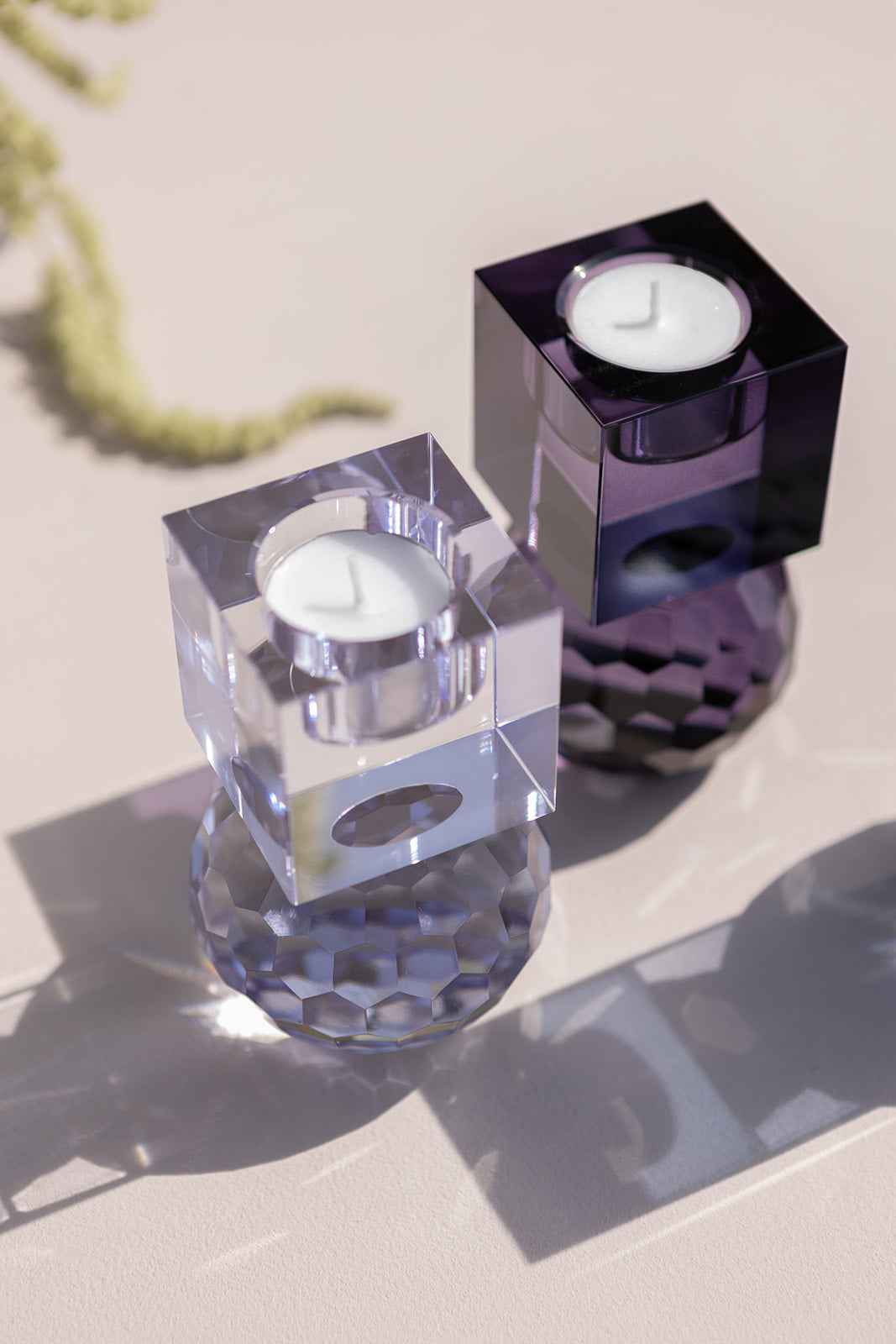 Shadow T-light Lysestage - Light  Blue Purple