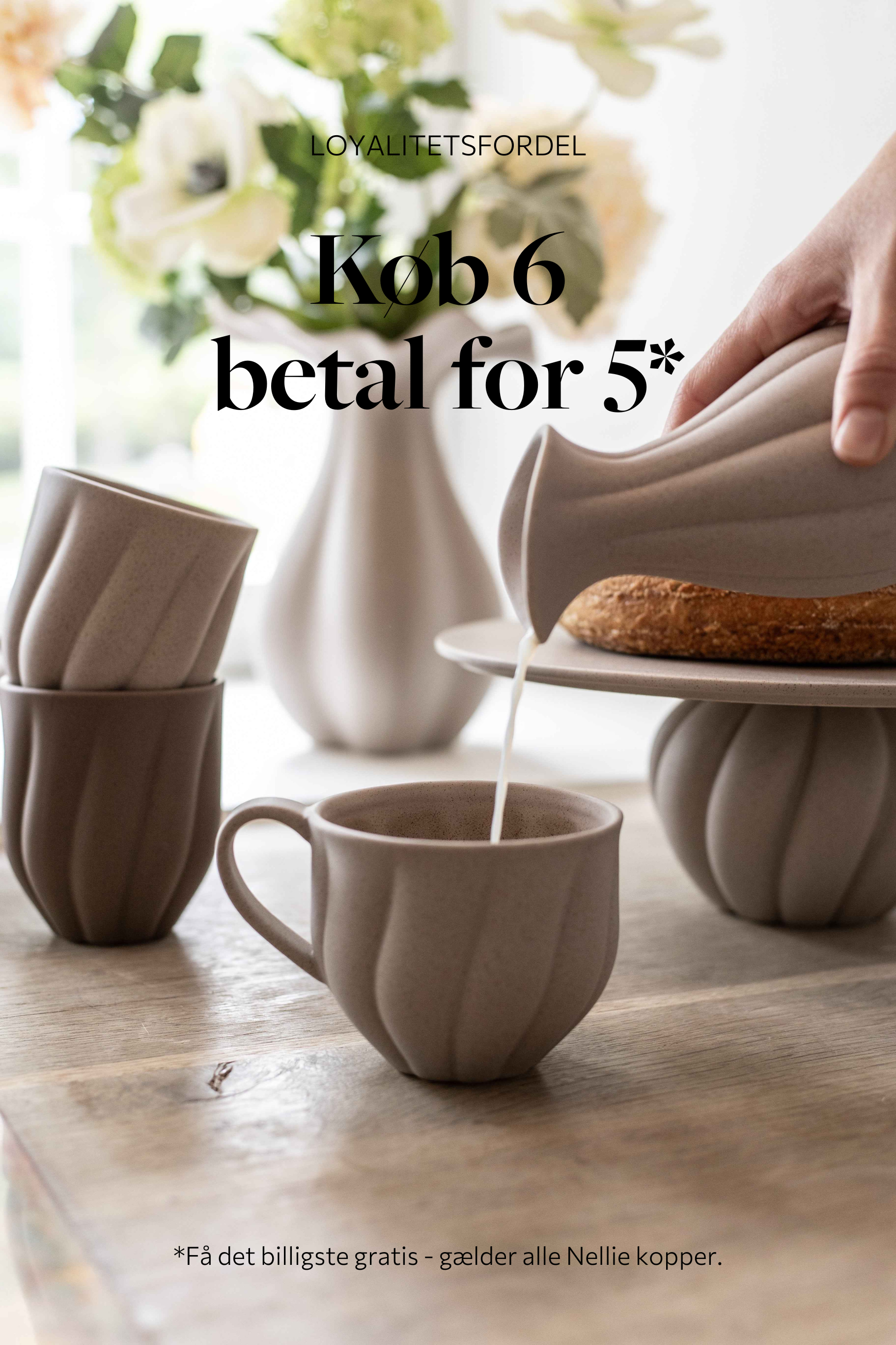 Loyalitetsfordel - køb 6 betal for 5 Nellie kopper