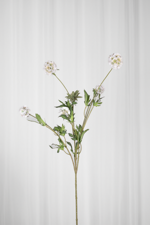 Kunstig Blomst - Hvid Skabiose (flere hoveder)