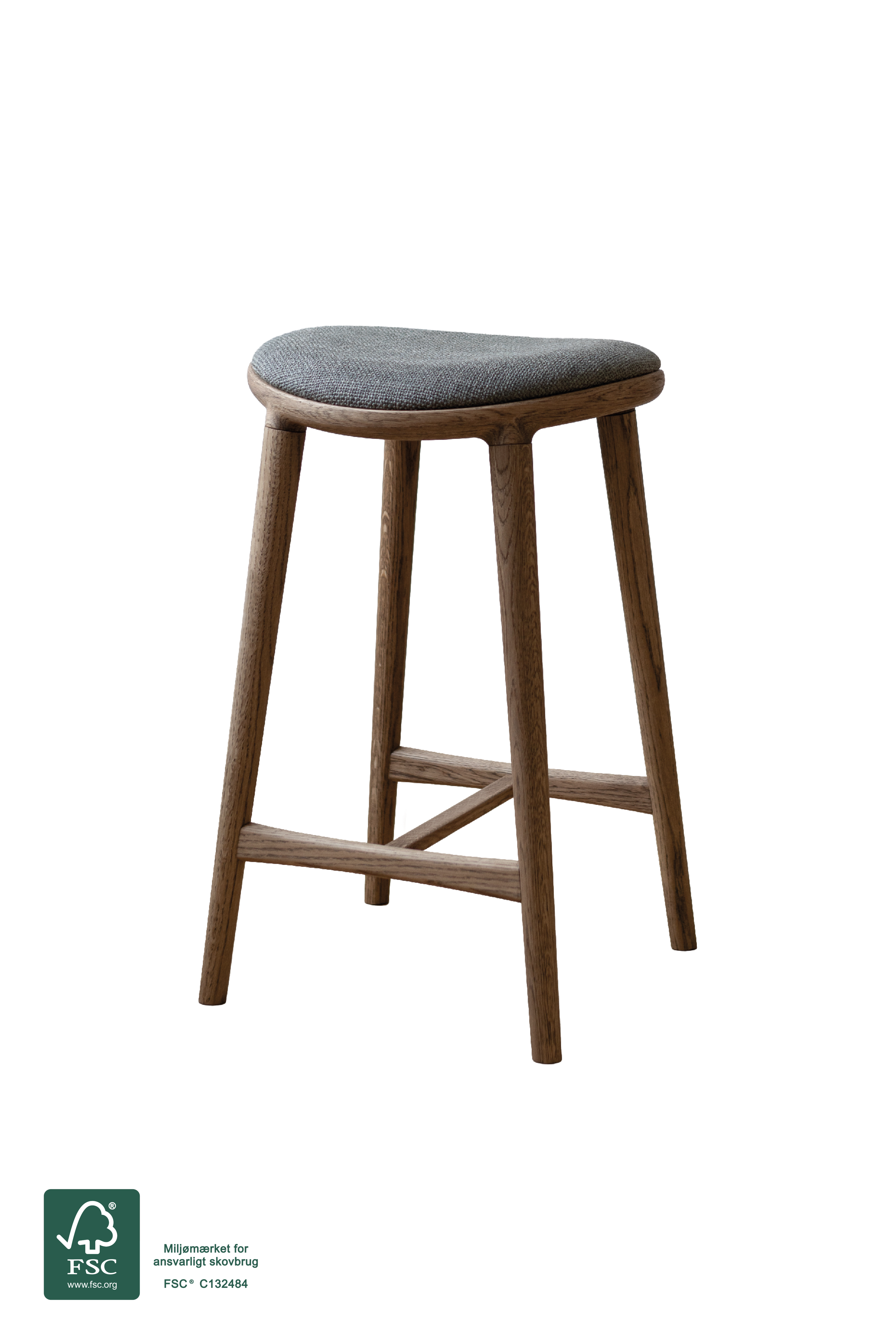 Nohr Barstol - Brunolieret Eg | Grå