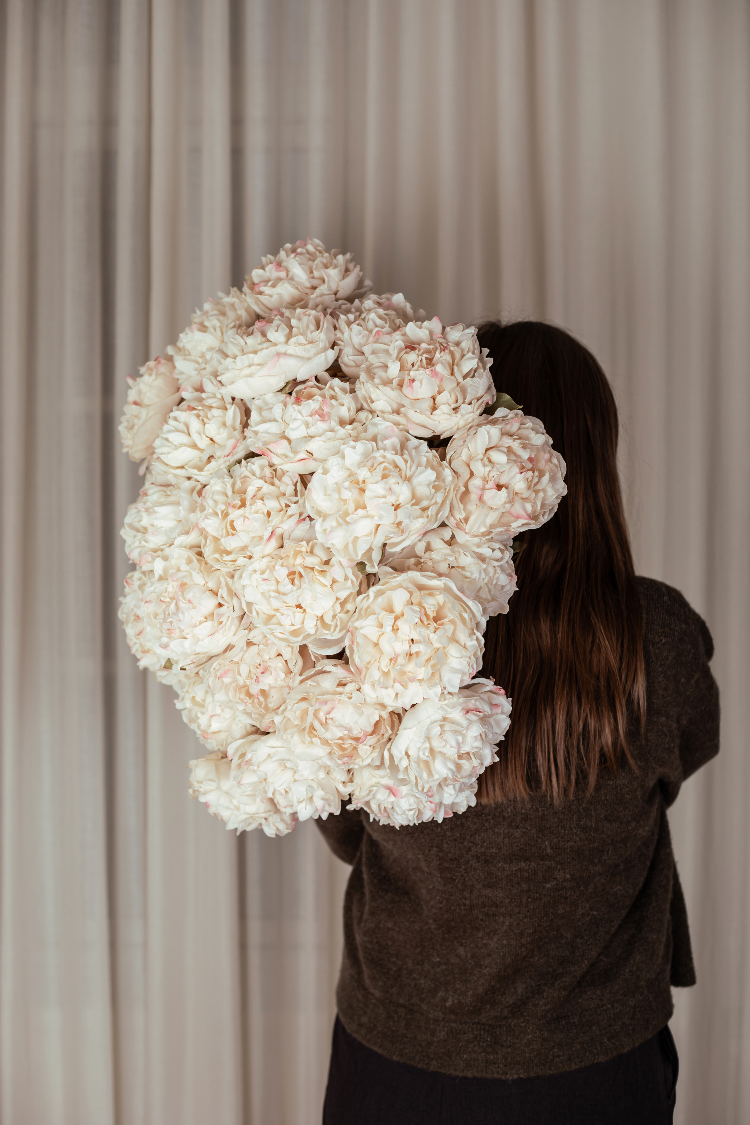 Pæon Kunstig Blomst - Creme