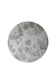 Rundt vægspejl med unikt mønster i grålige bobleformationer på spejloverfladen, som giver et kunstnerisk og organisk udtryk.