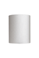 Hvid cylindrisk lampeskærm med let tekstureret overflade, fotograferet mod hvid baggrund.