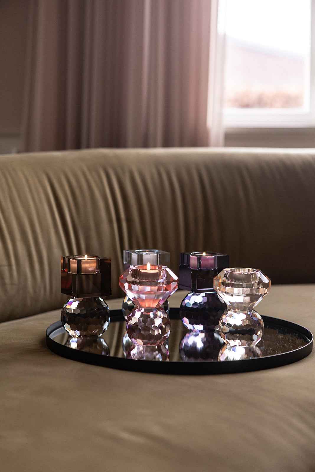 Shadow T-light Lysestage - Black Purple