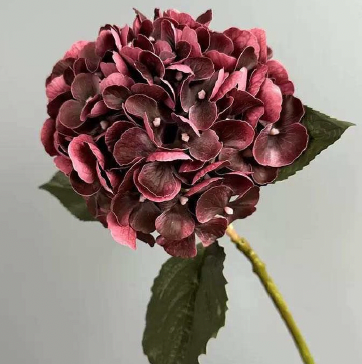 Hortensia Kunstig Blomst - burgundy