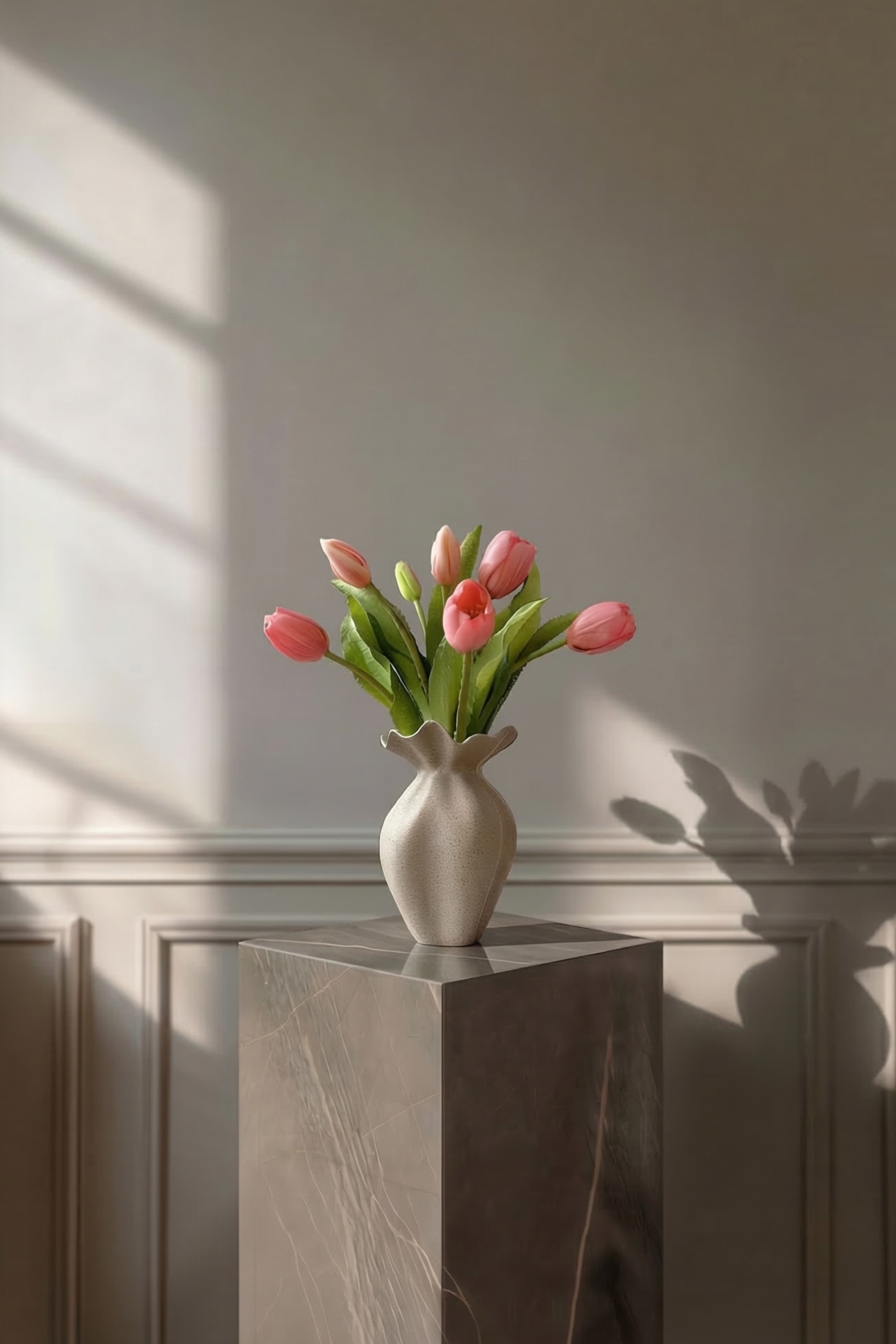 Shop the look med tulipan buket og lille keramik vase fra Specktrum.