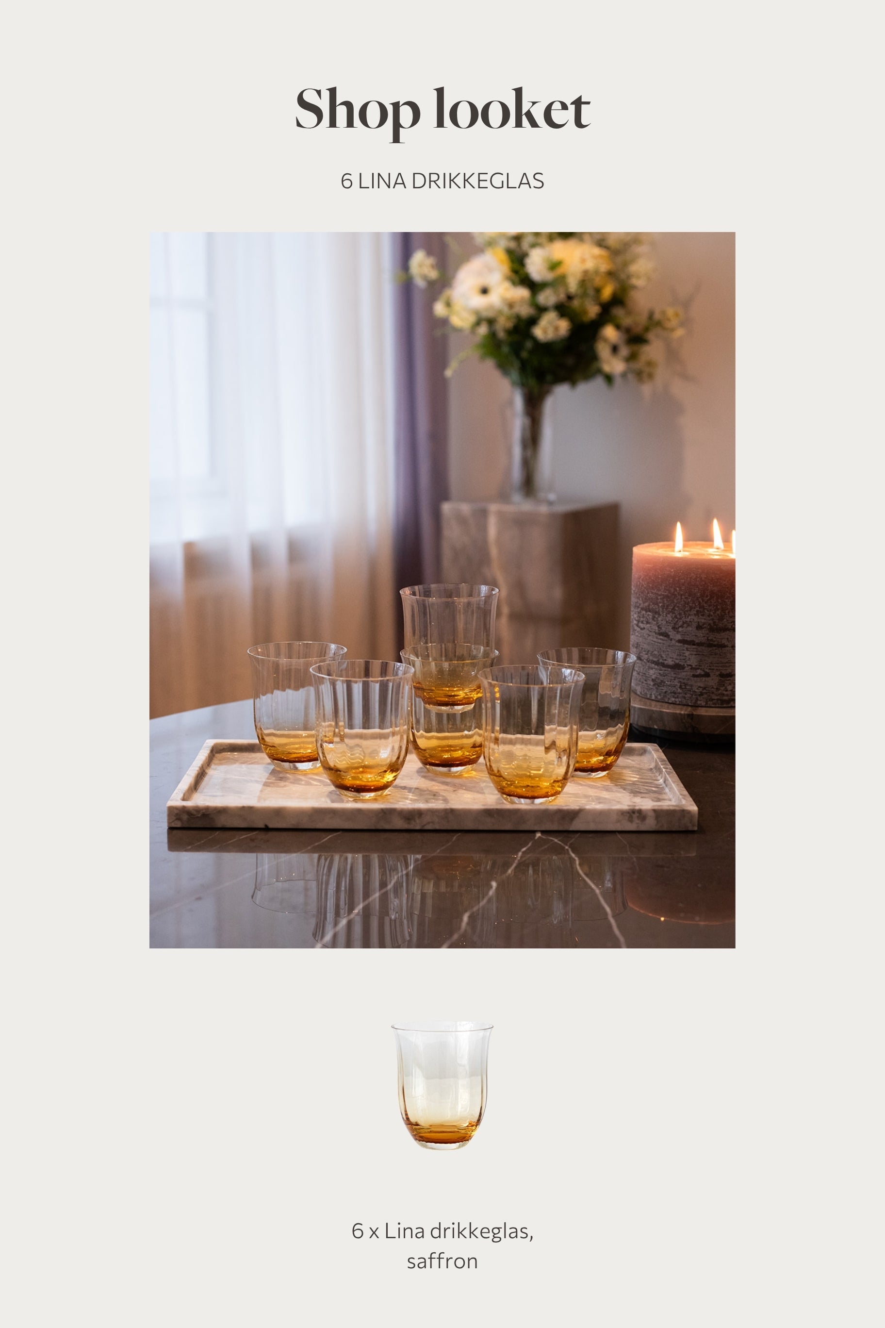Lina Drikkeglas - Saffron I Pakke med 6 stk.